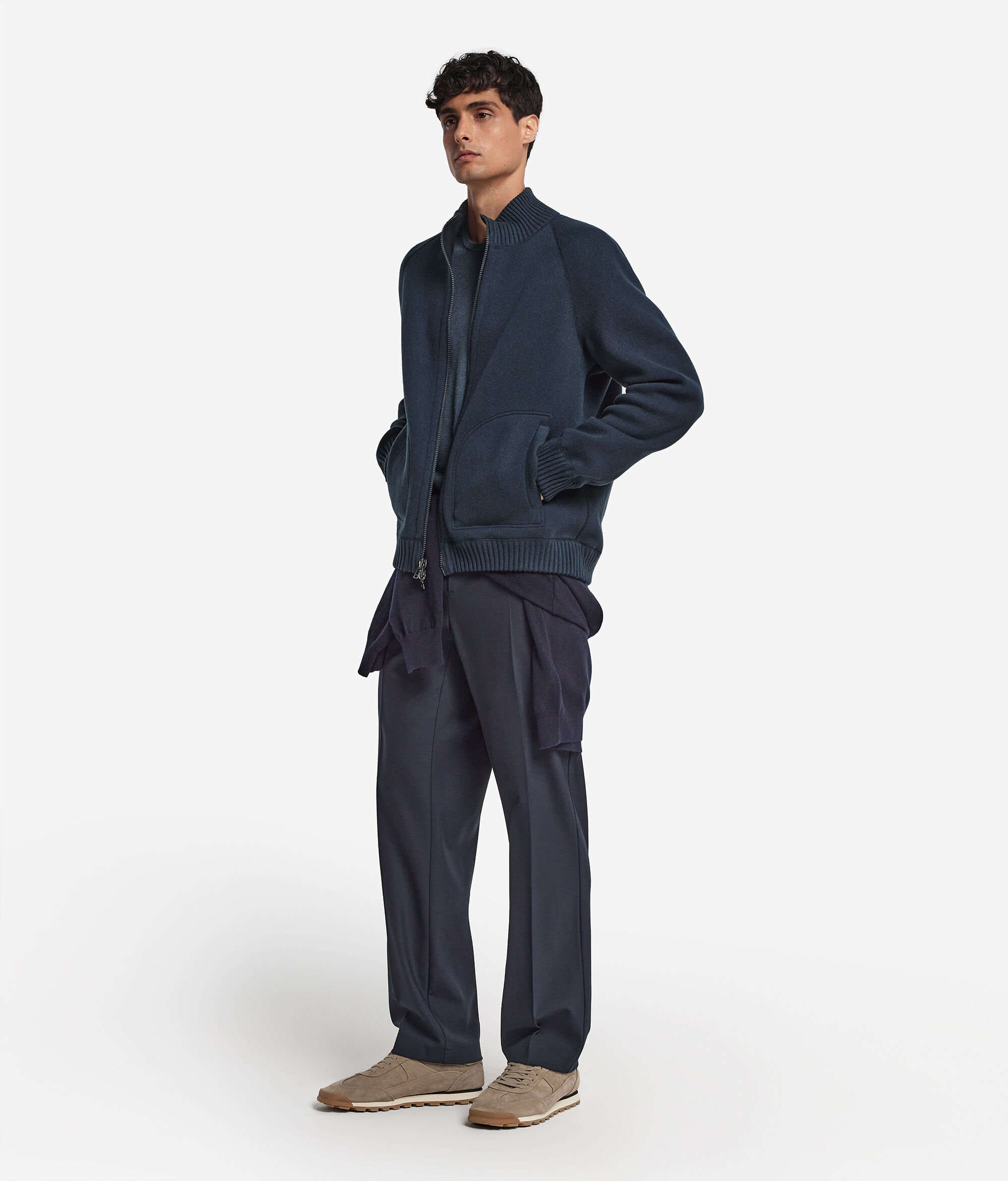 Ultrasoft Cashmere reversible bomber jacket