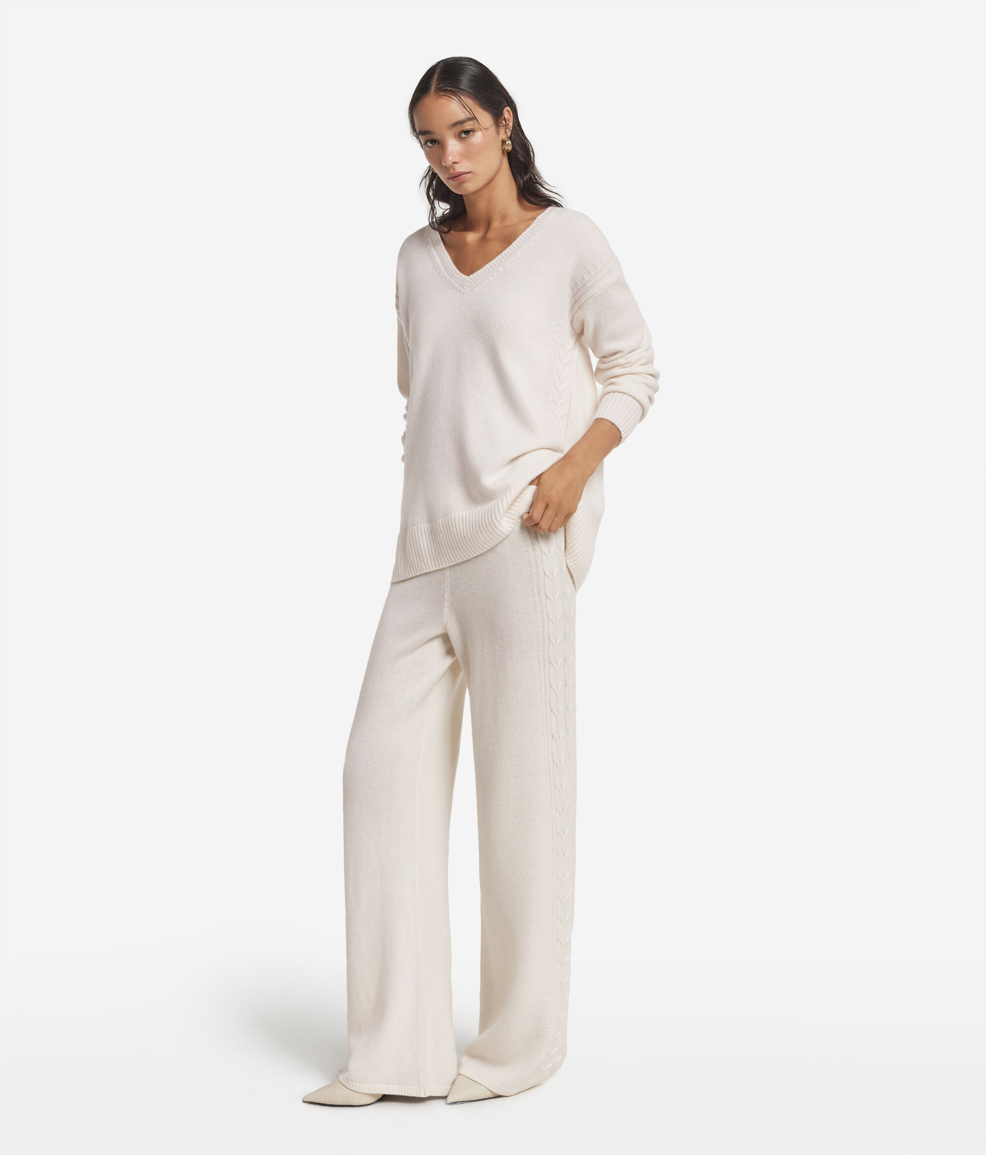 Παντελόνι με σχέδιο πλεξίδες από Ultrasoft Cashmere