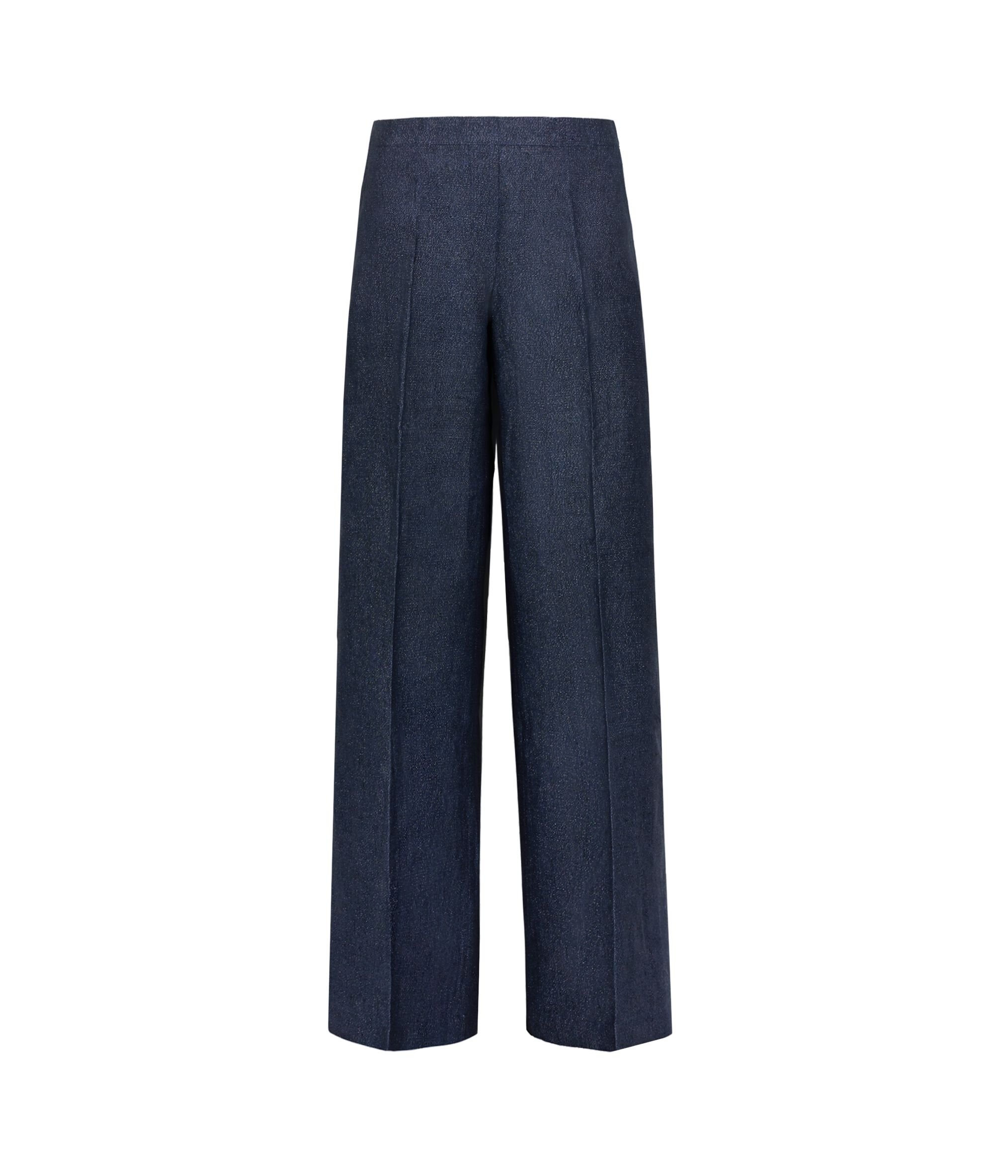 Pantalons rectes de lli i lamé