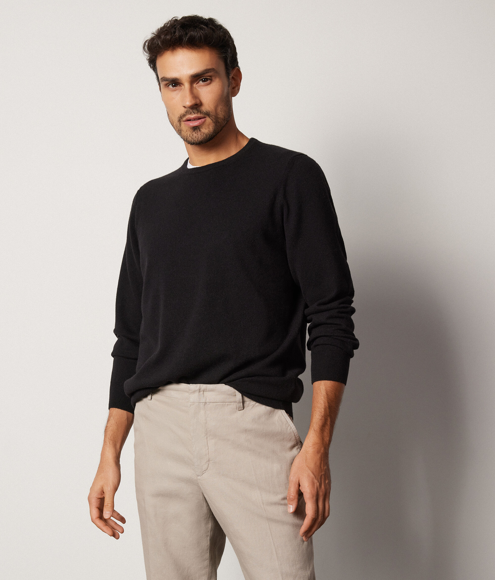 Pull home en cachemire ultra-doux à col rond