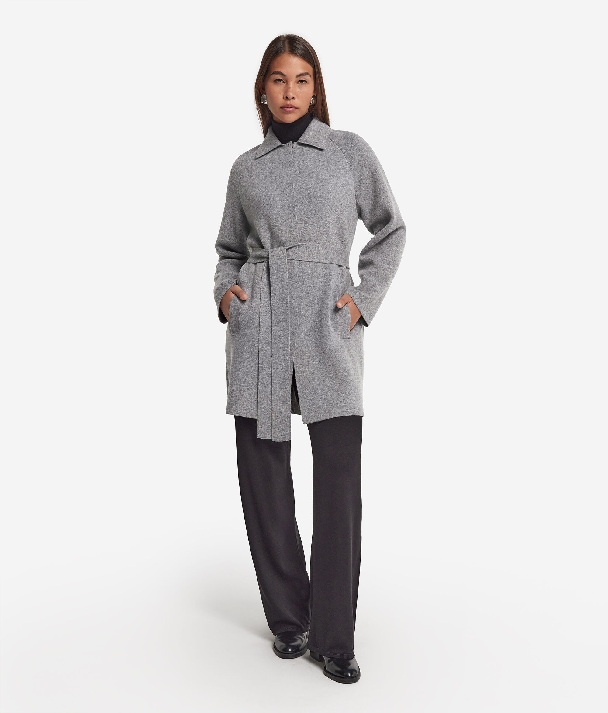 Mantel aus Kaschmir Ultrasoft mit Kragen