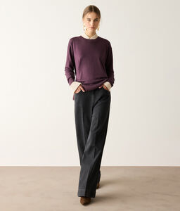 Girocollo con spacchi in Cashmere Ultrafine - VIOLET - DMLE250_color_9881