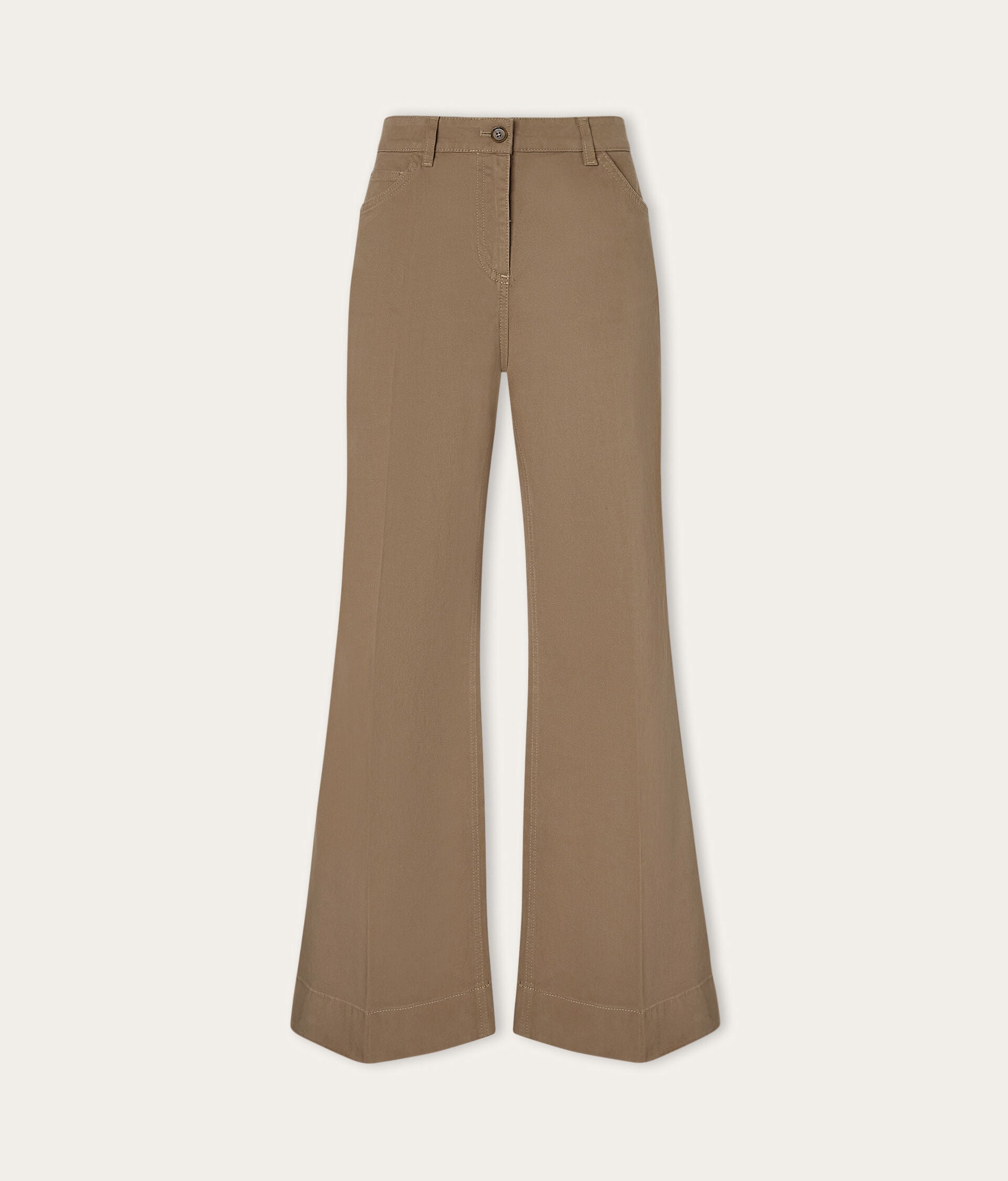 Pantalone flare in cotone cashmere