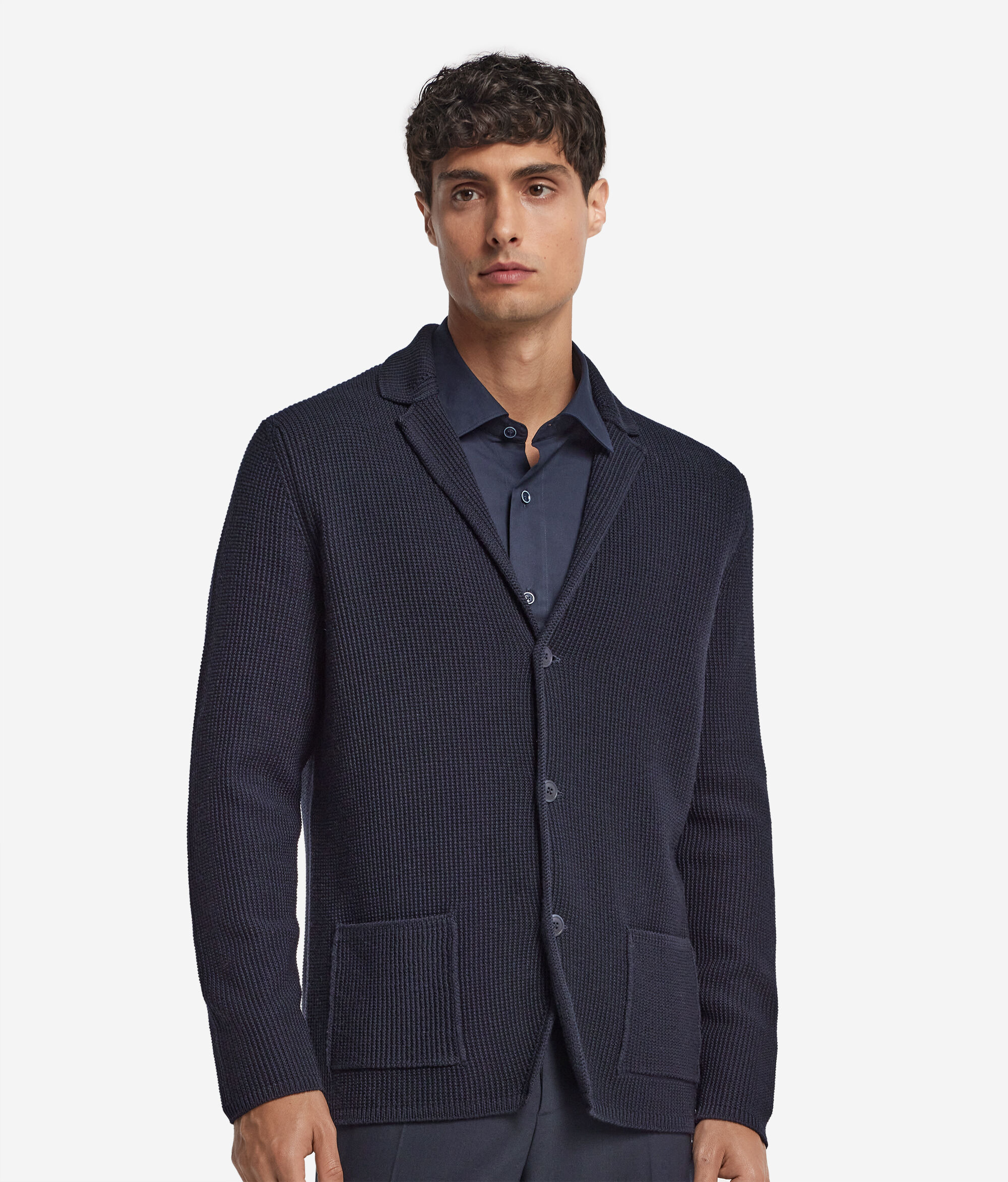 Veste en laine au point de riz