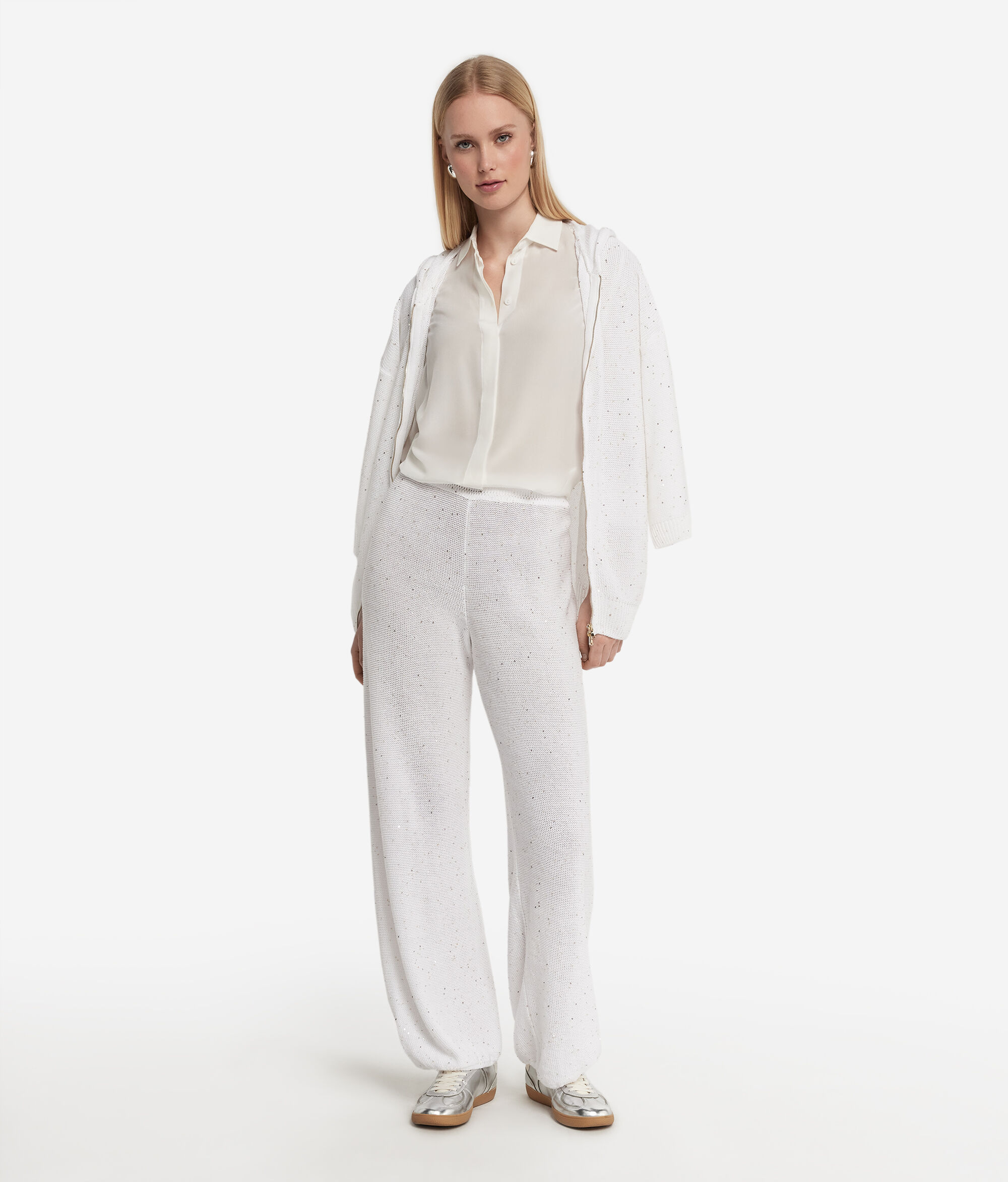 Weite Hose mit Minipailletten