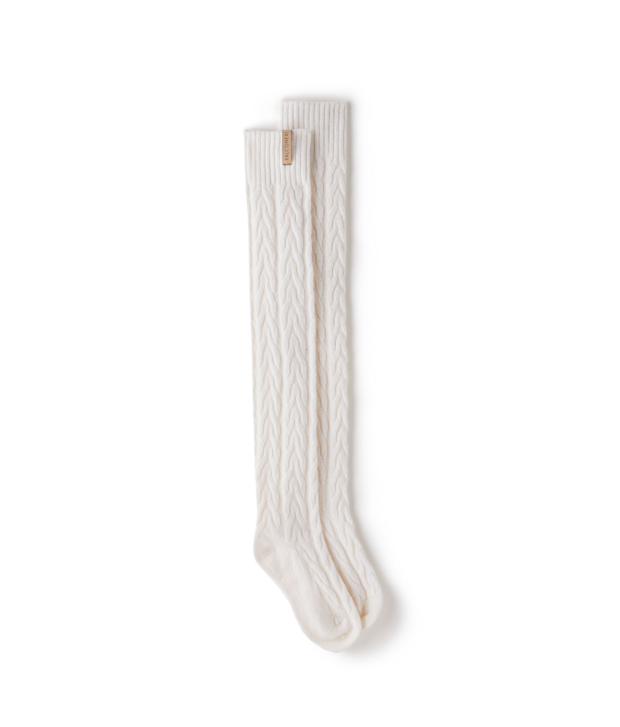 Overknees mit Zopfmuster aus Kaschmir Ultrasoft