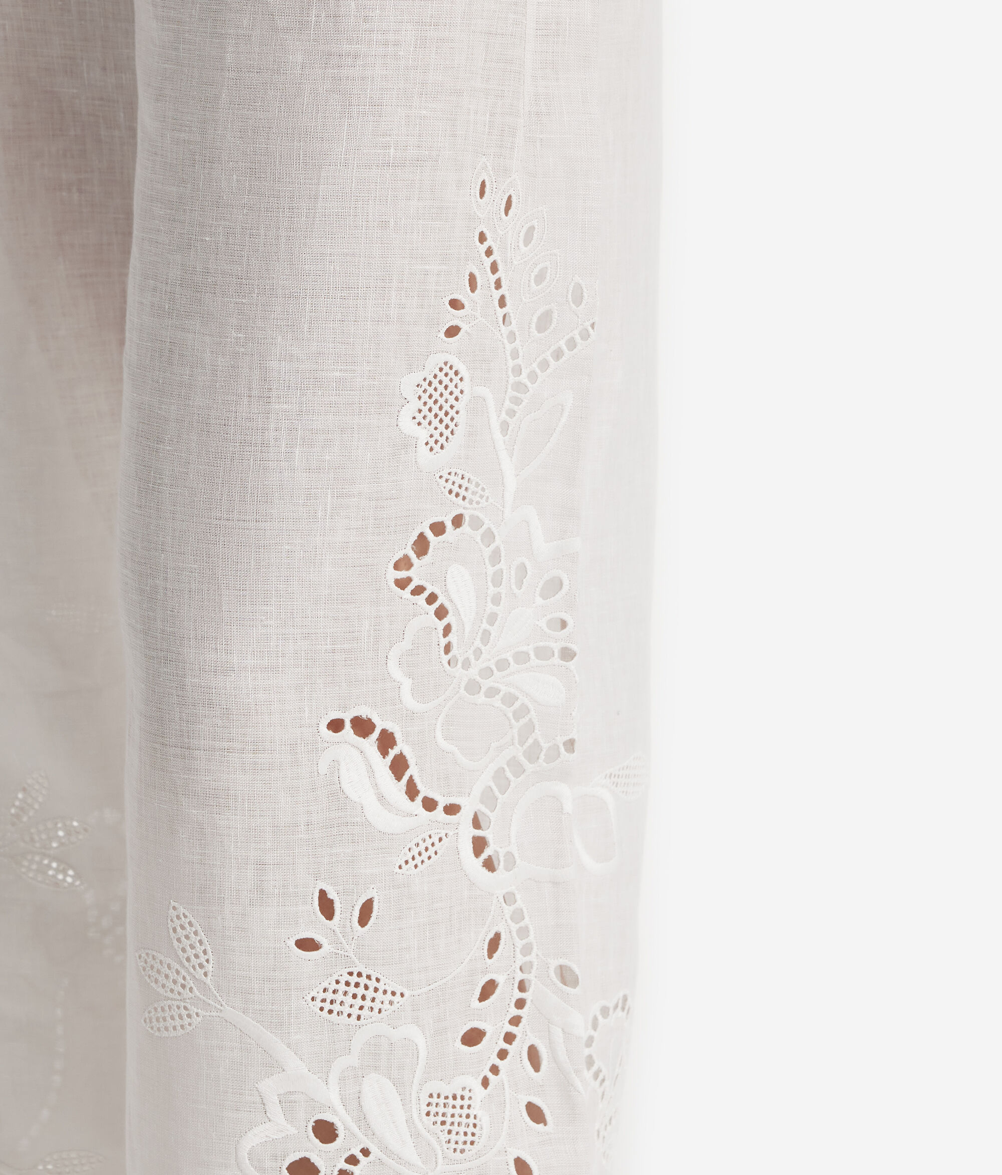 Embroidered Linen Pants