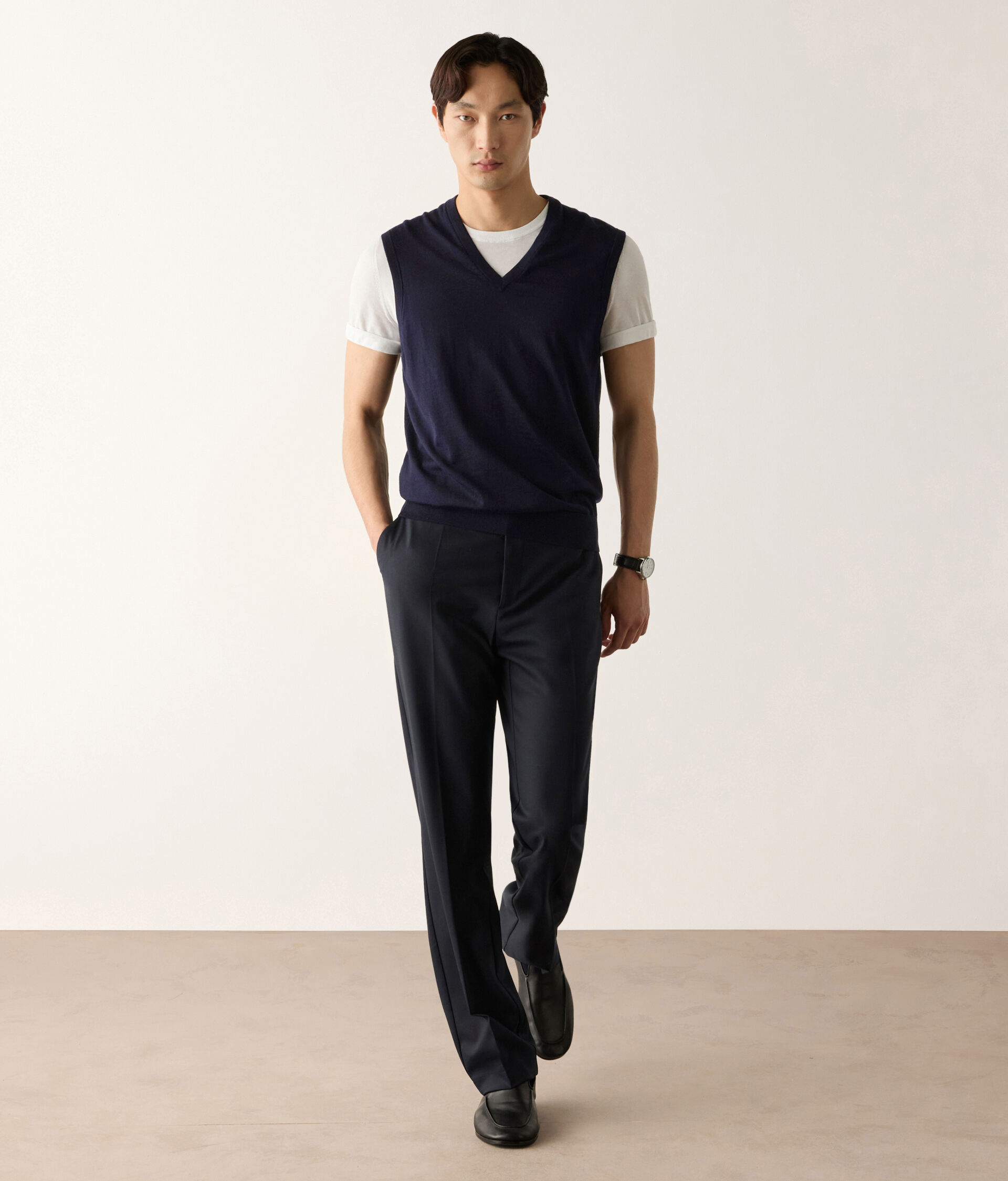 Gilet con scollo a V in Cashmere Ultrafine