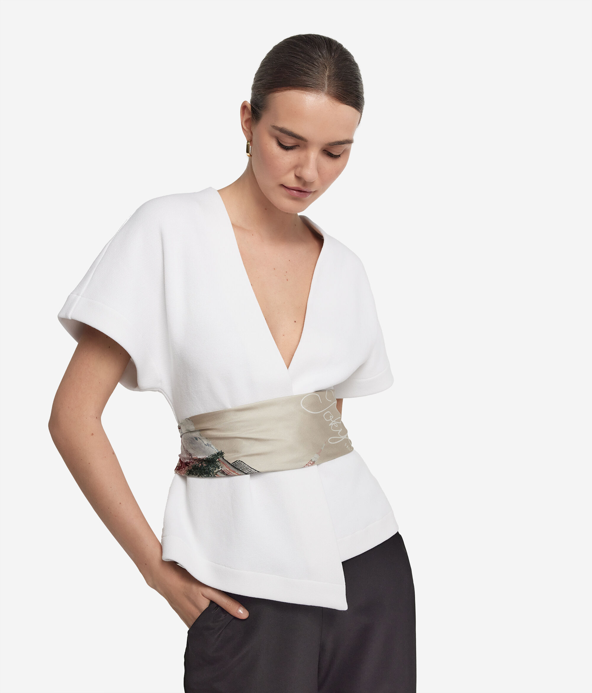 Платок «Города» из шелка