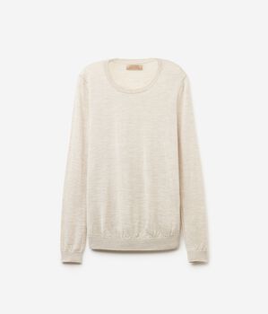 Pull femme à col rond en cachemire ultra-fin