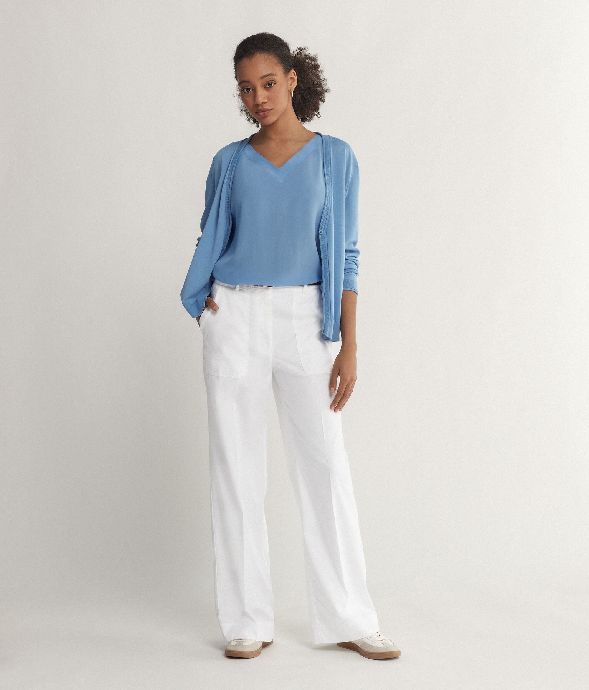 T-Shirt Seta Scollo V Kimono