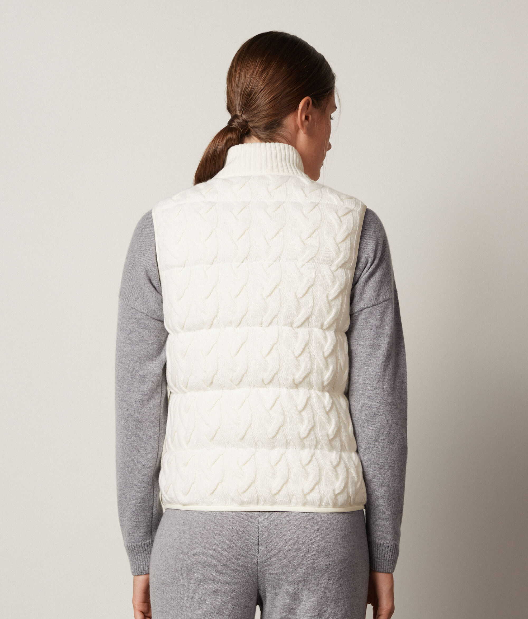 Reversible Cable-Knit Quilted Vest