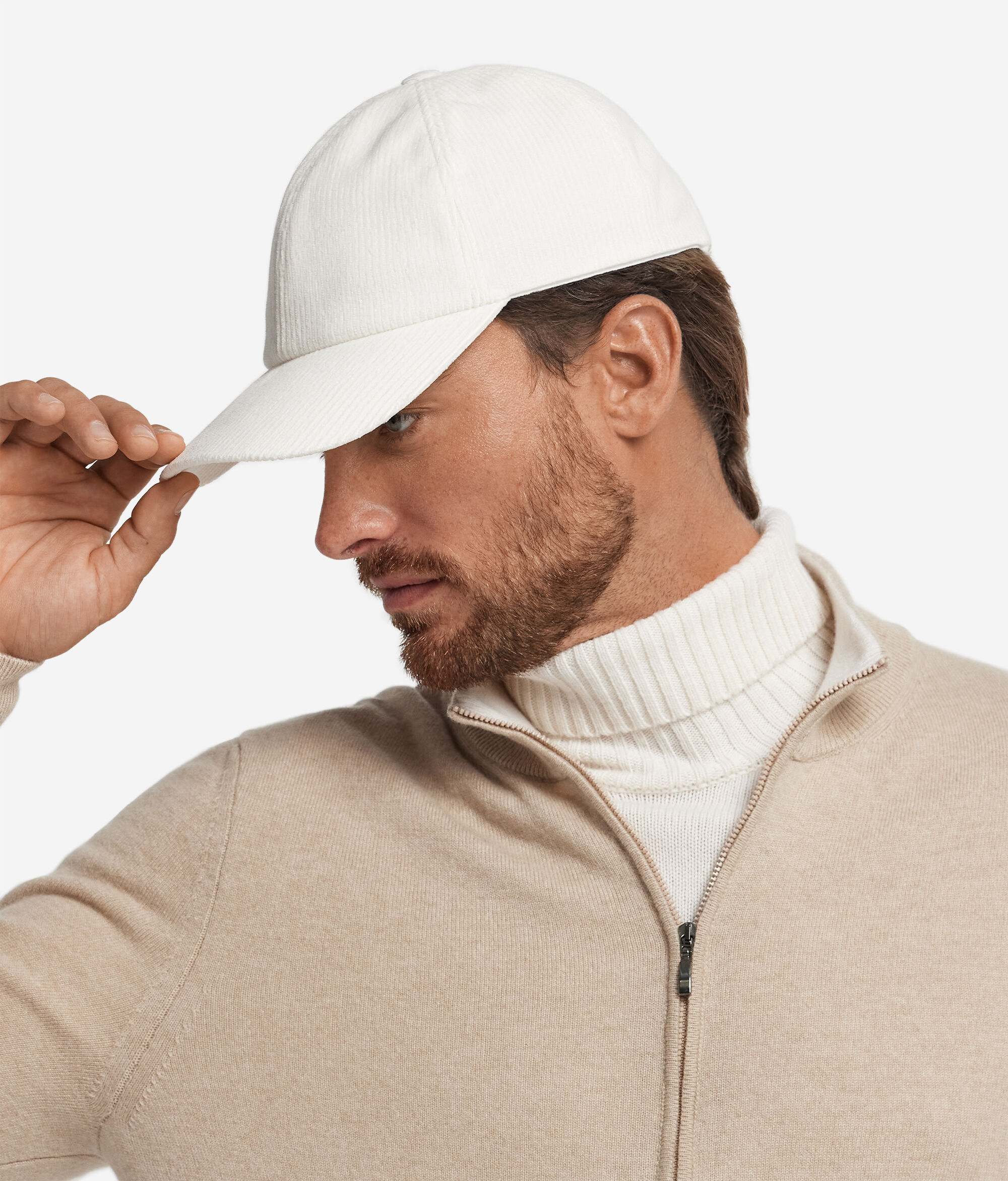 Baseball-Cap aus Baumwollsamt mit Innenfutter aus Kaschmir