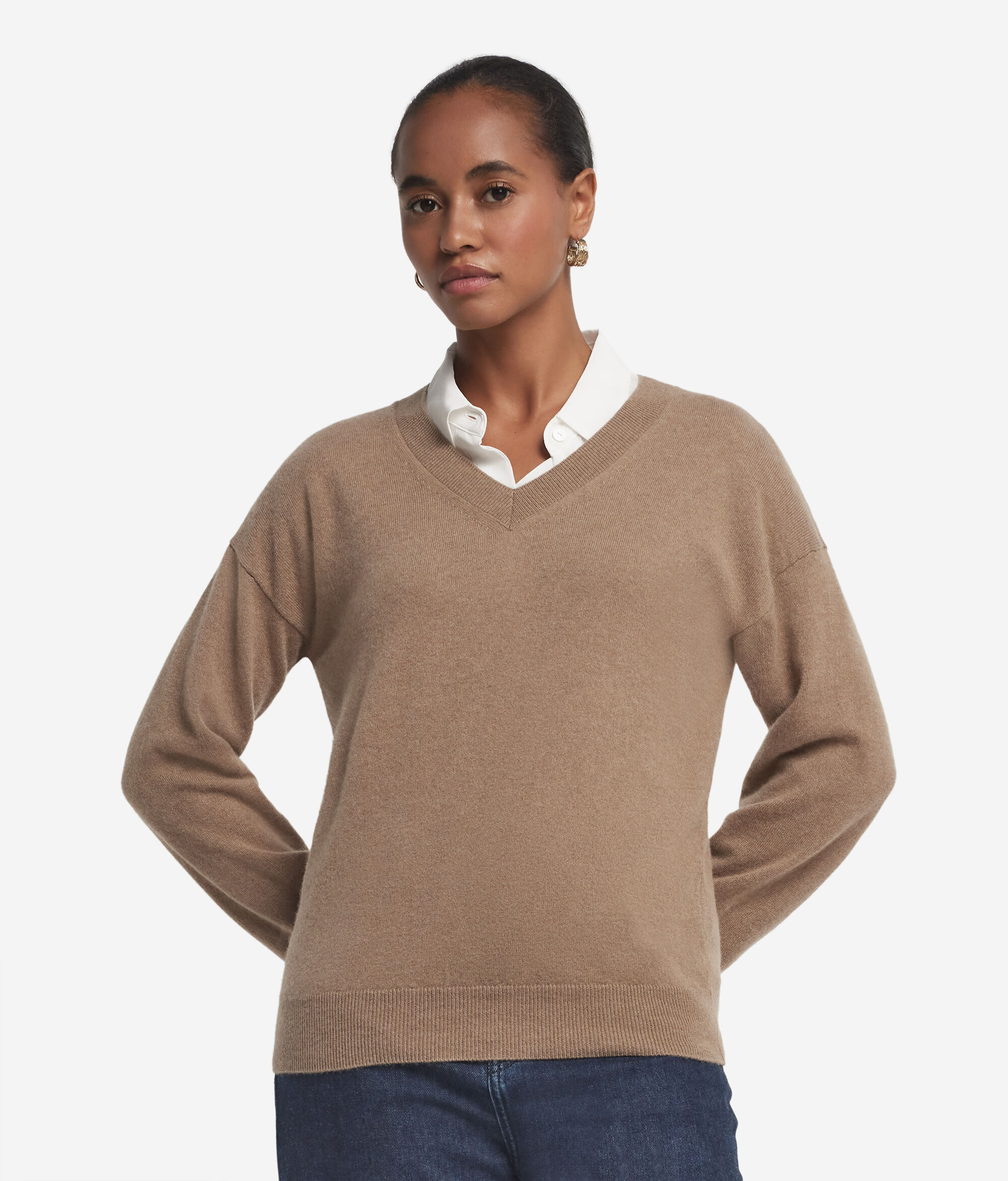 Maglia con scollo a V in Cashmere Ultrasoft