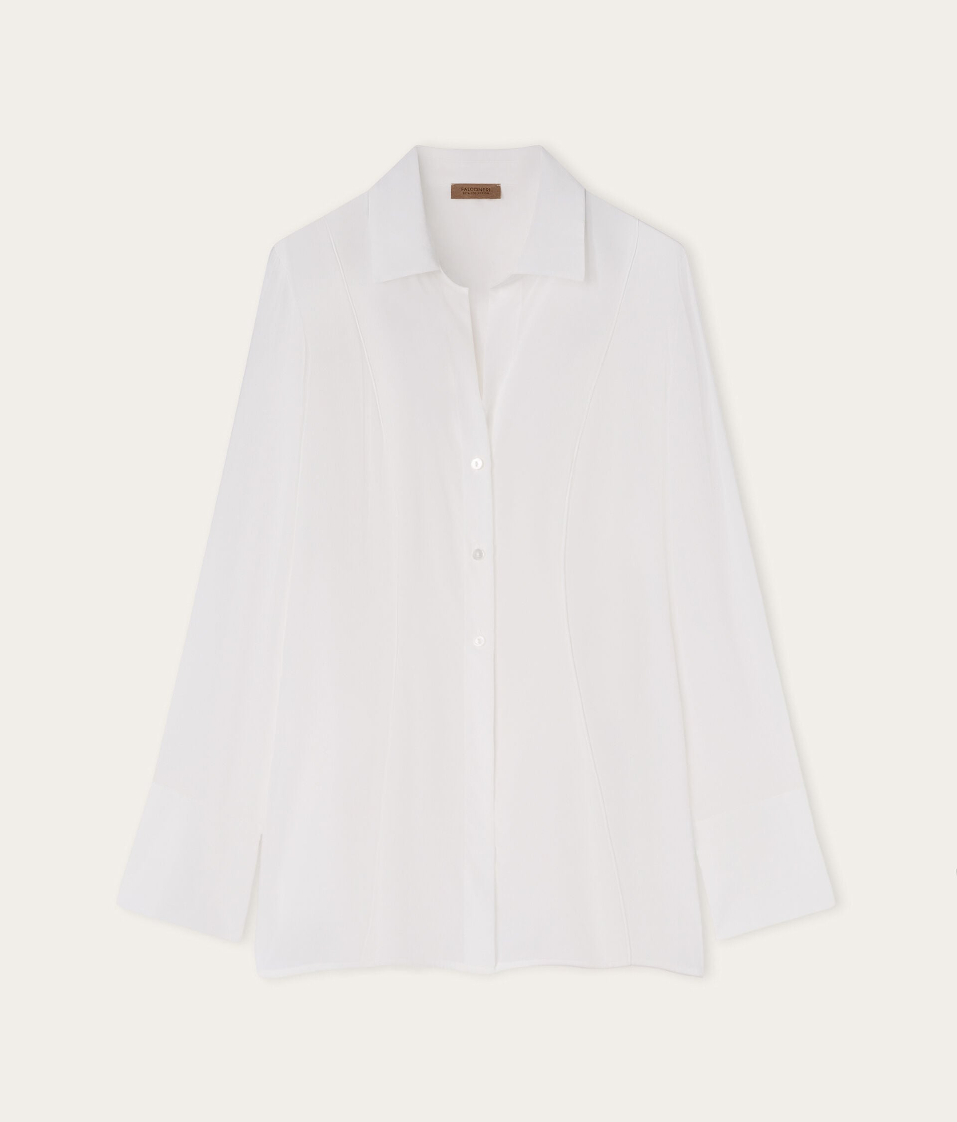 Silk shirt with piping