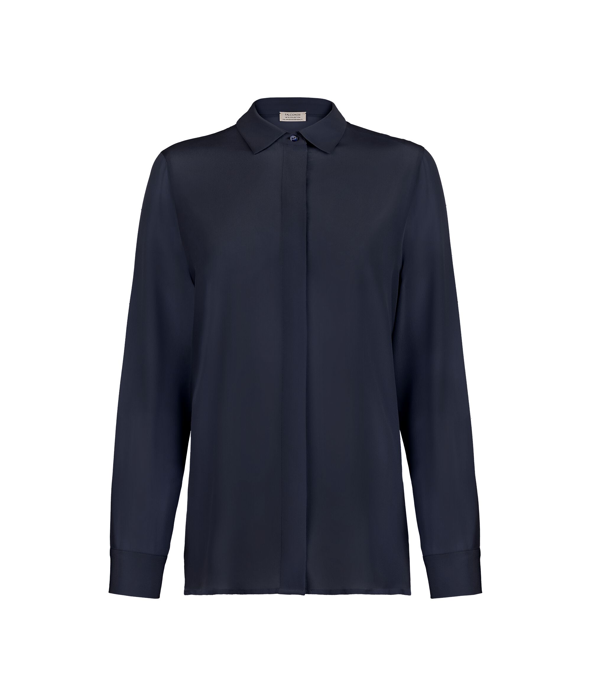 Camisa de seda natural para mujer Colore Azul marino