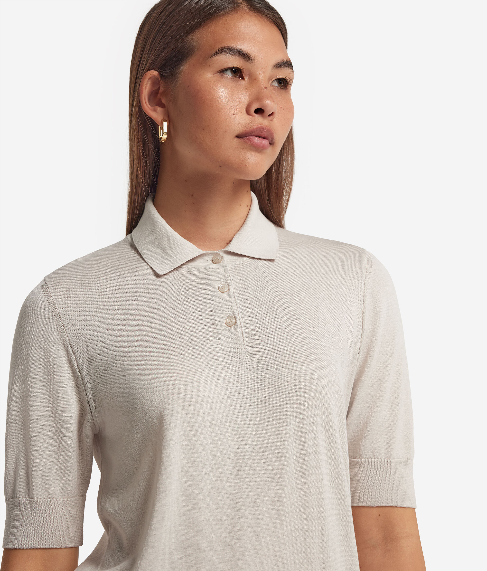 Silk Cotton Blend Polo