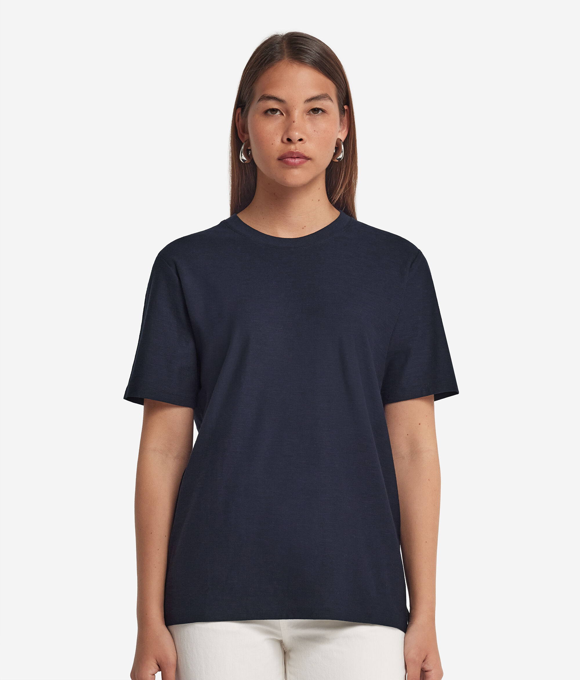 T-Shirt mit Rundhalsausschnitt und kurzen Ärmeln aus Baumwolle