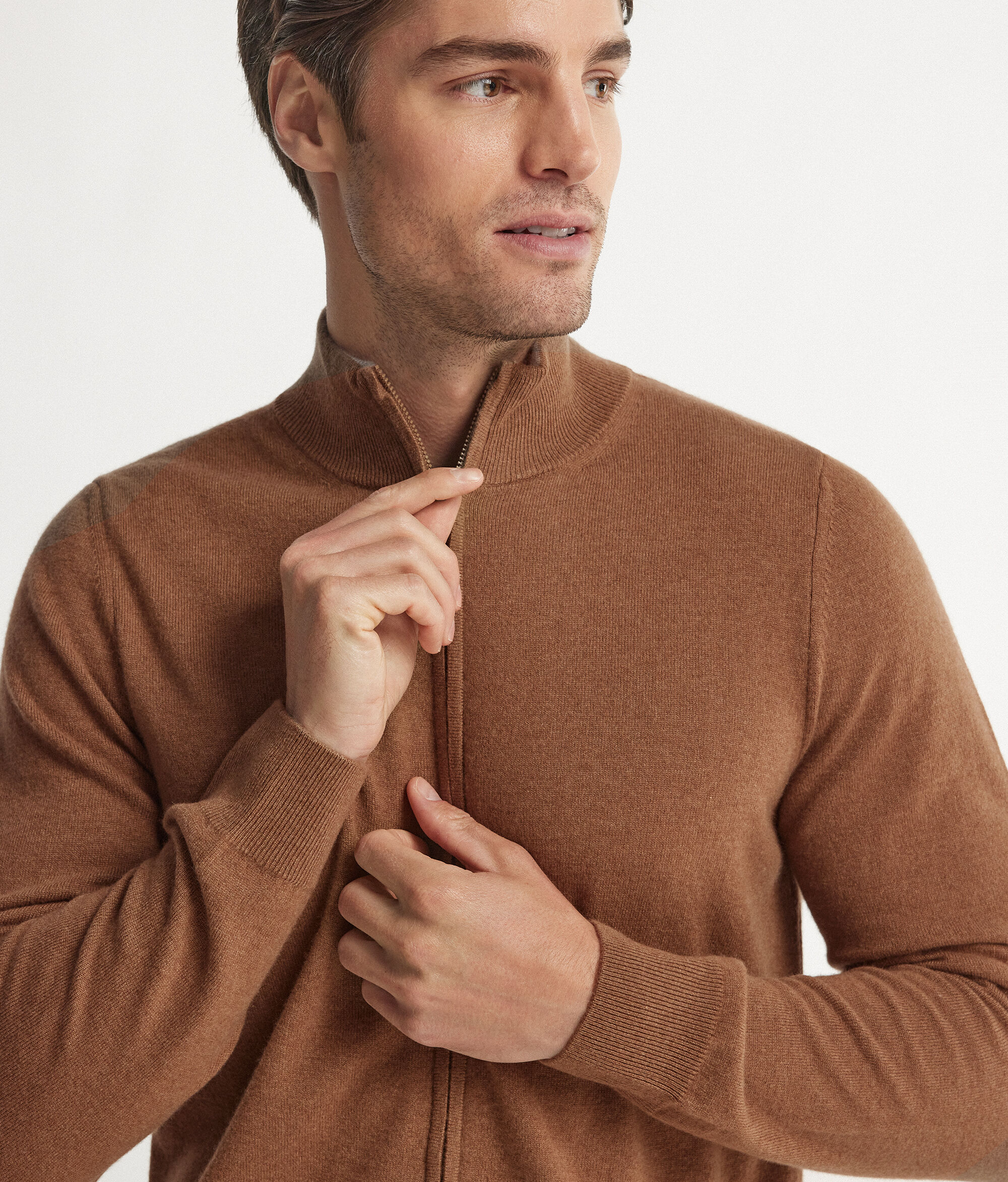 Cardigan mit durchgehendem Reißverschluss aus Kaschmir Ultrasoft
