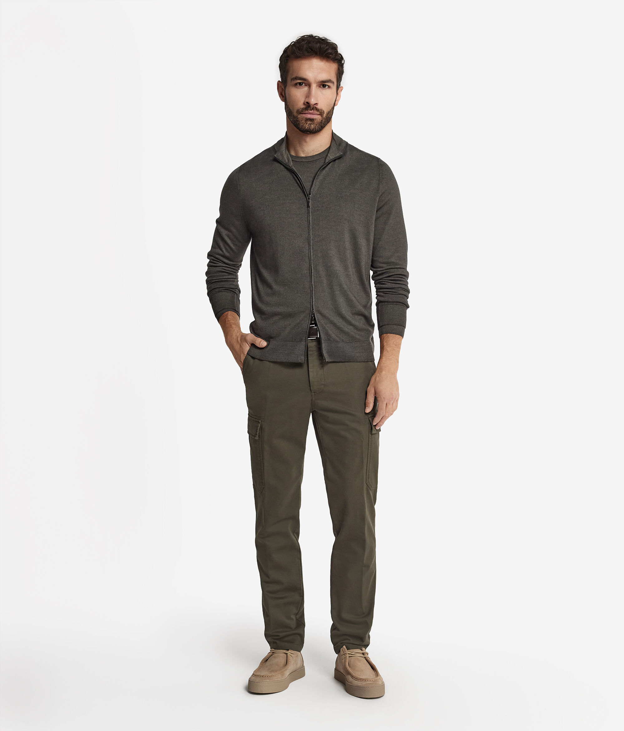 Cashmere Zip-Up Cardigan