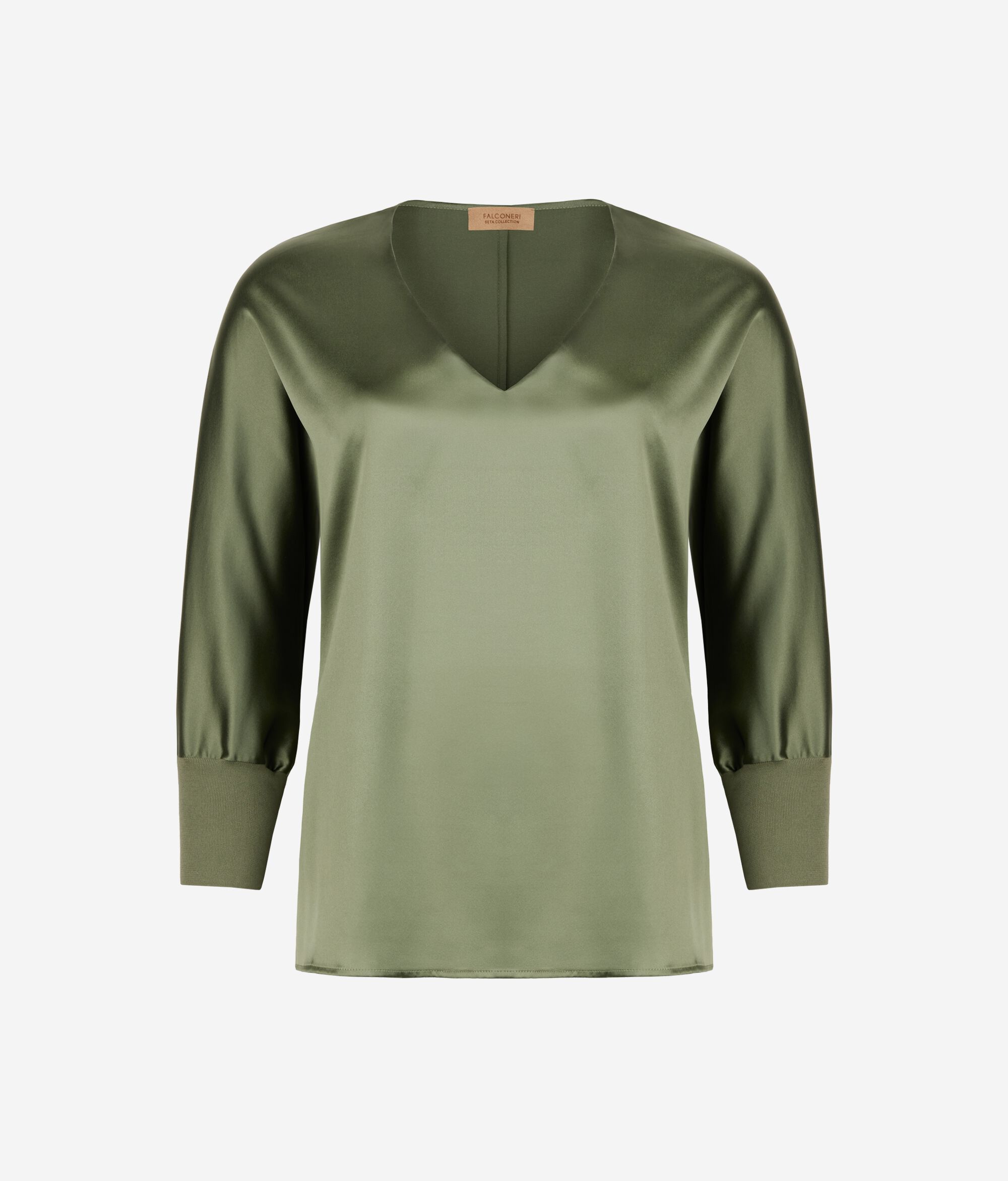 Seidenbluse mit V-Ausschnitt