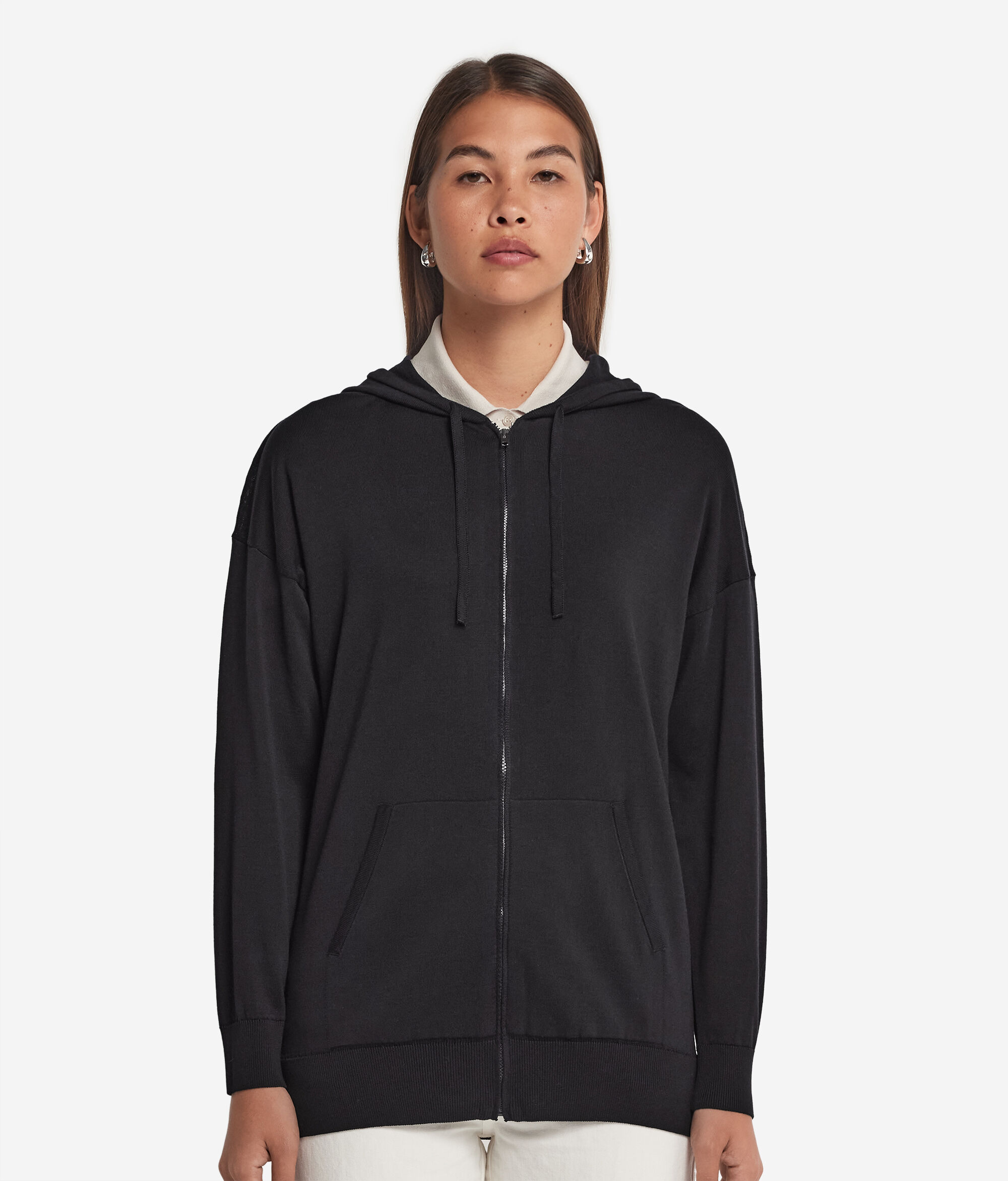 Sudadera de seda y algodón con capucha