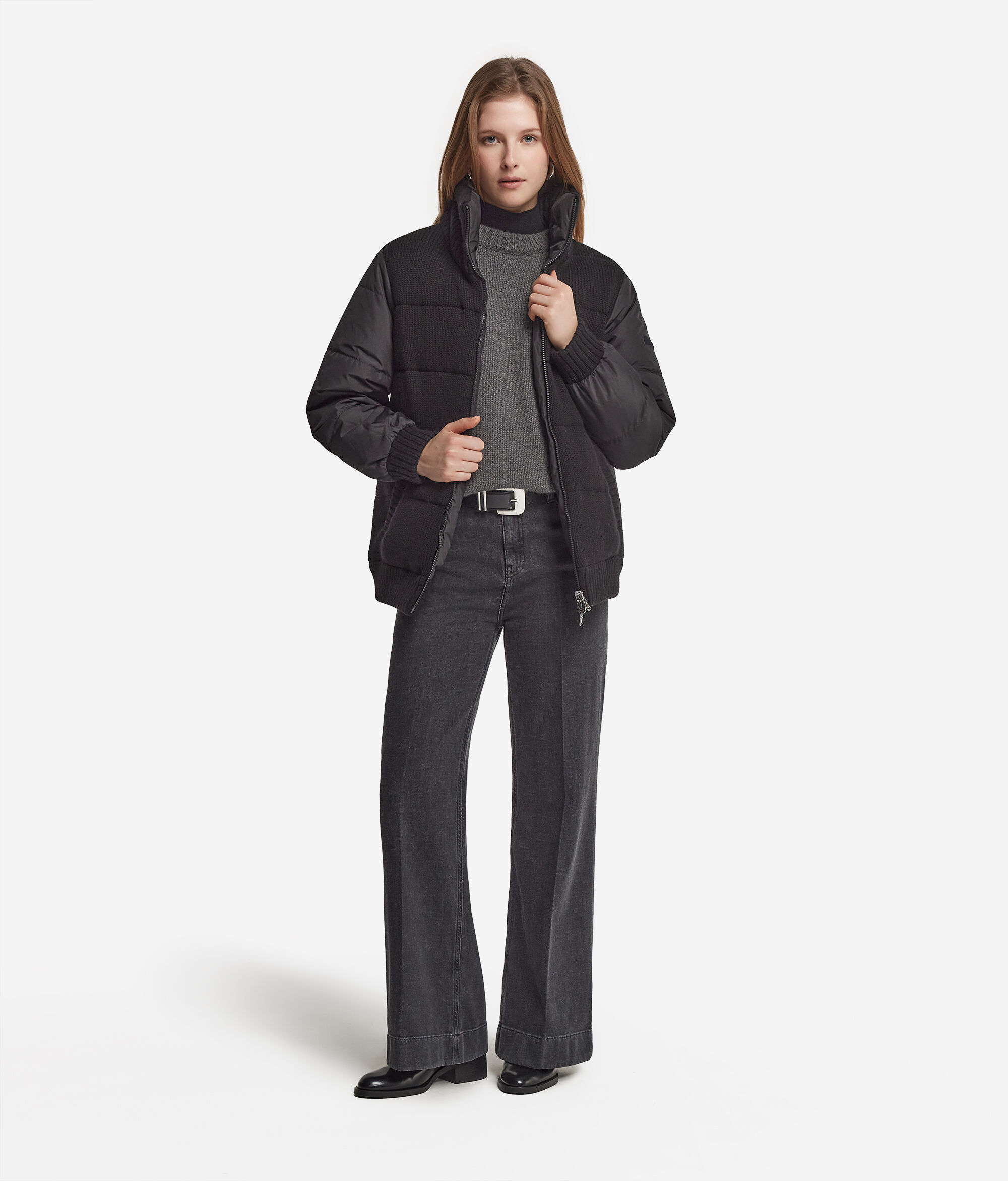 Cashmere Tricot Reversible Down Jacket