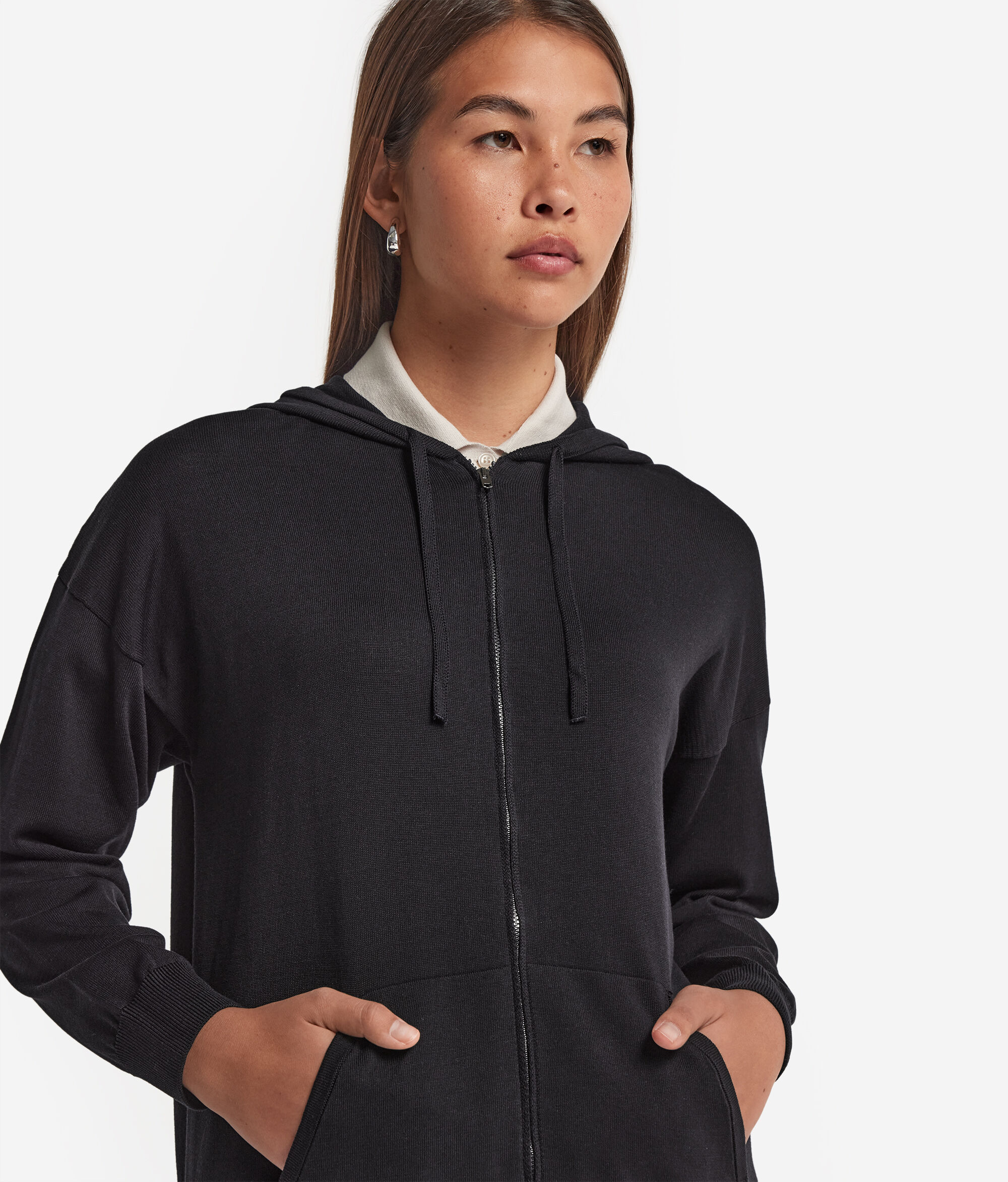 Silk and Cotton Hooded Sweatshirt
