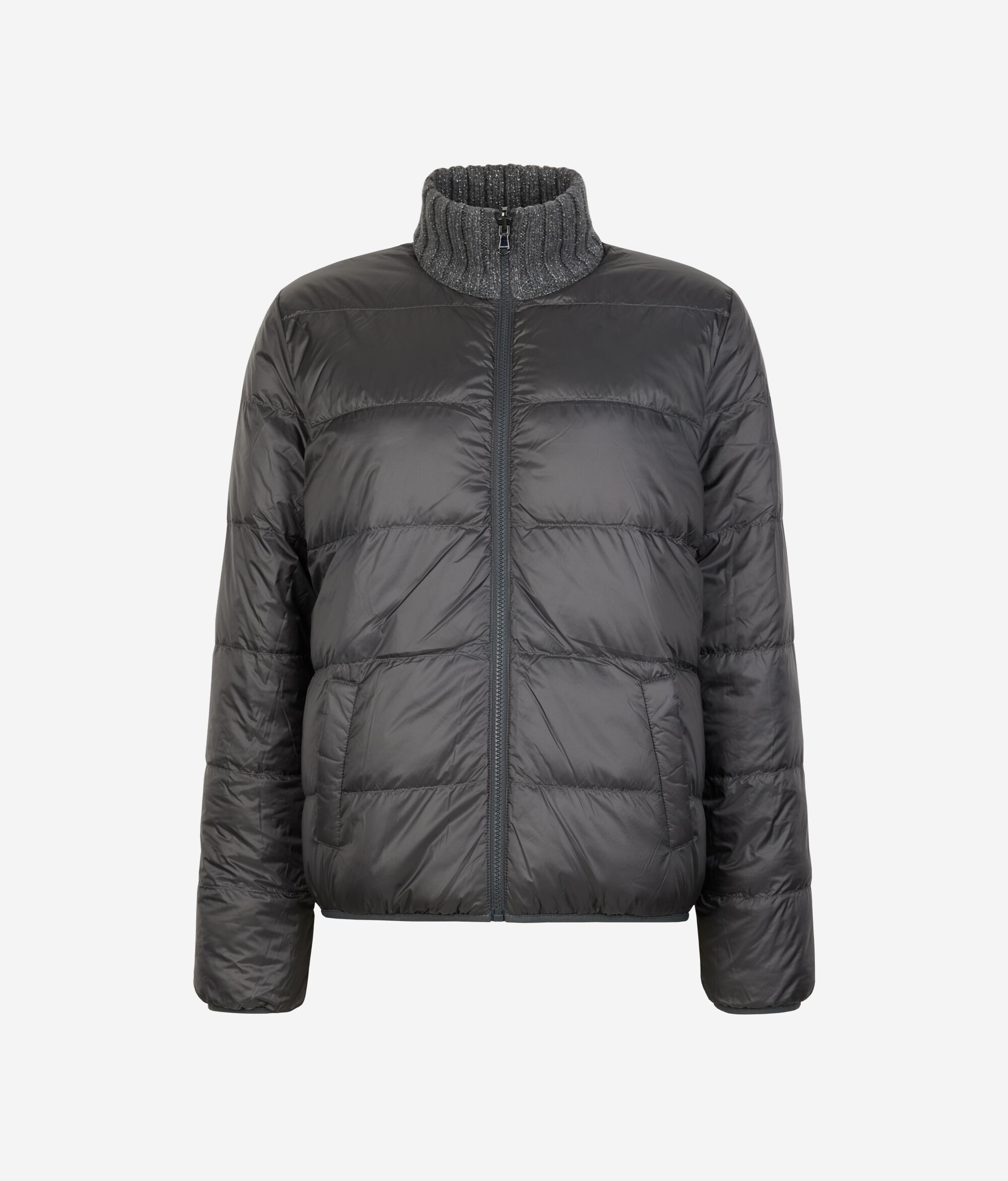 Двусторонний пуховик из кашемира с нитью ламе