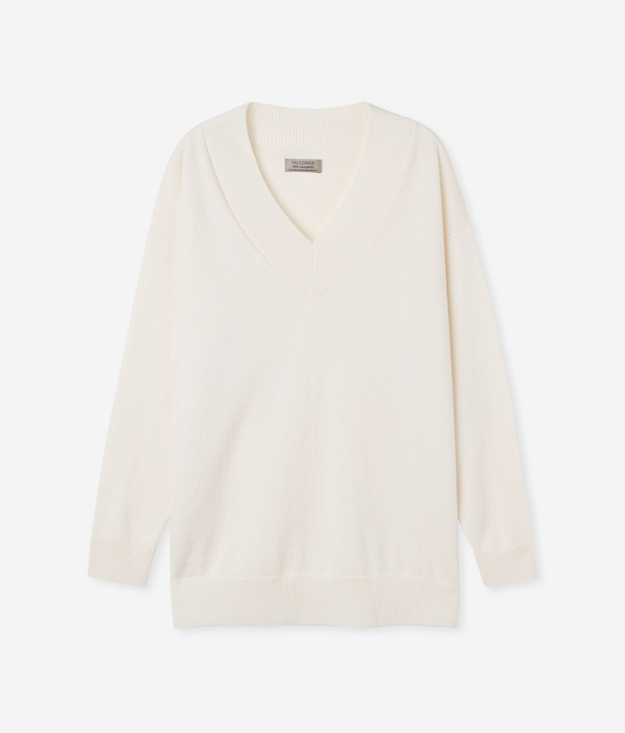 Oversized V-Neck Sweater in Ultrasoft Cashmere