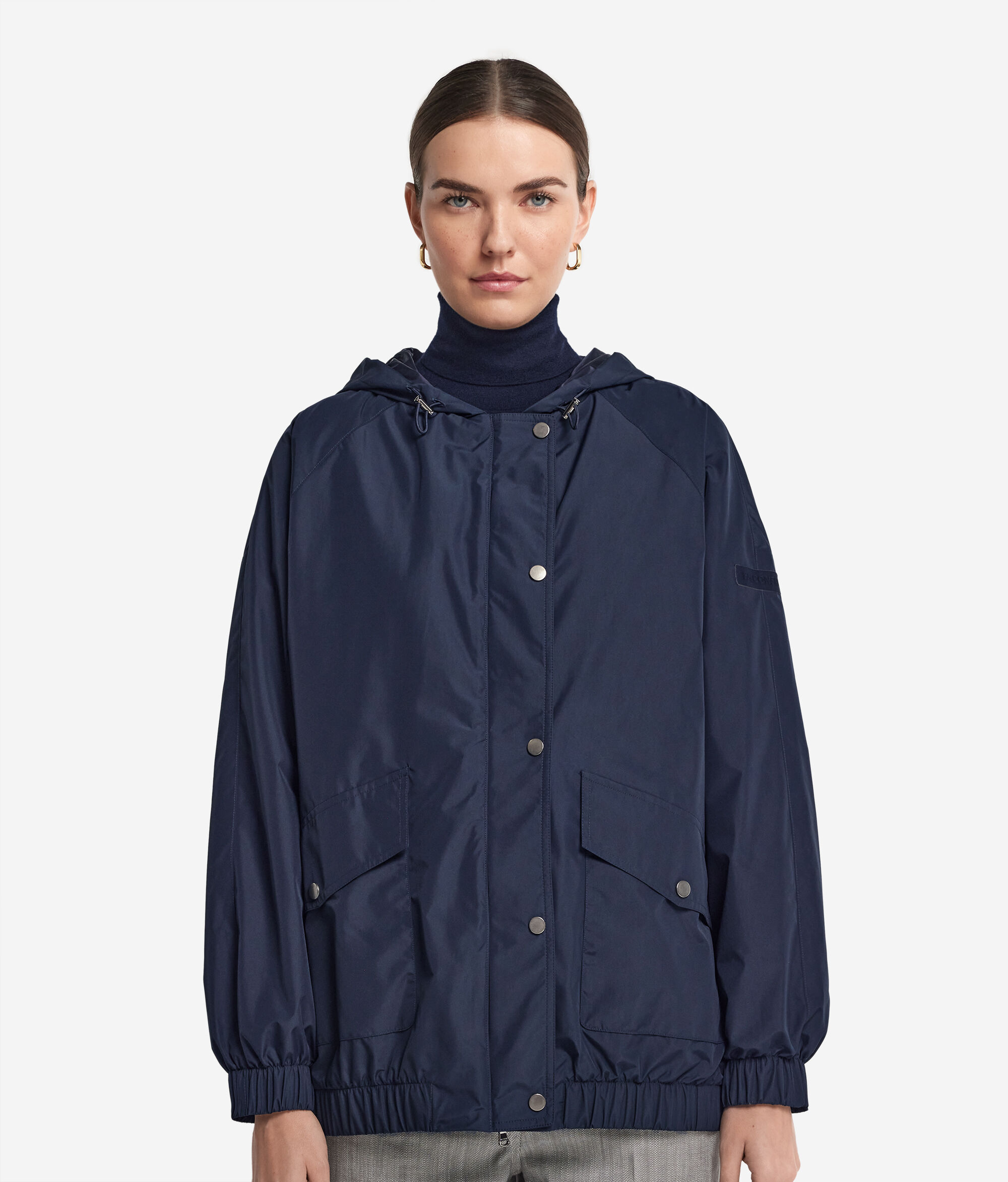 Funktionsjacke mit Kapuze aus Kaschmir