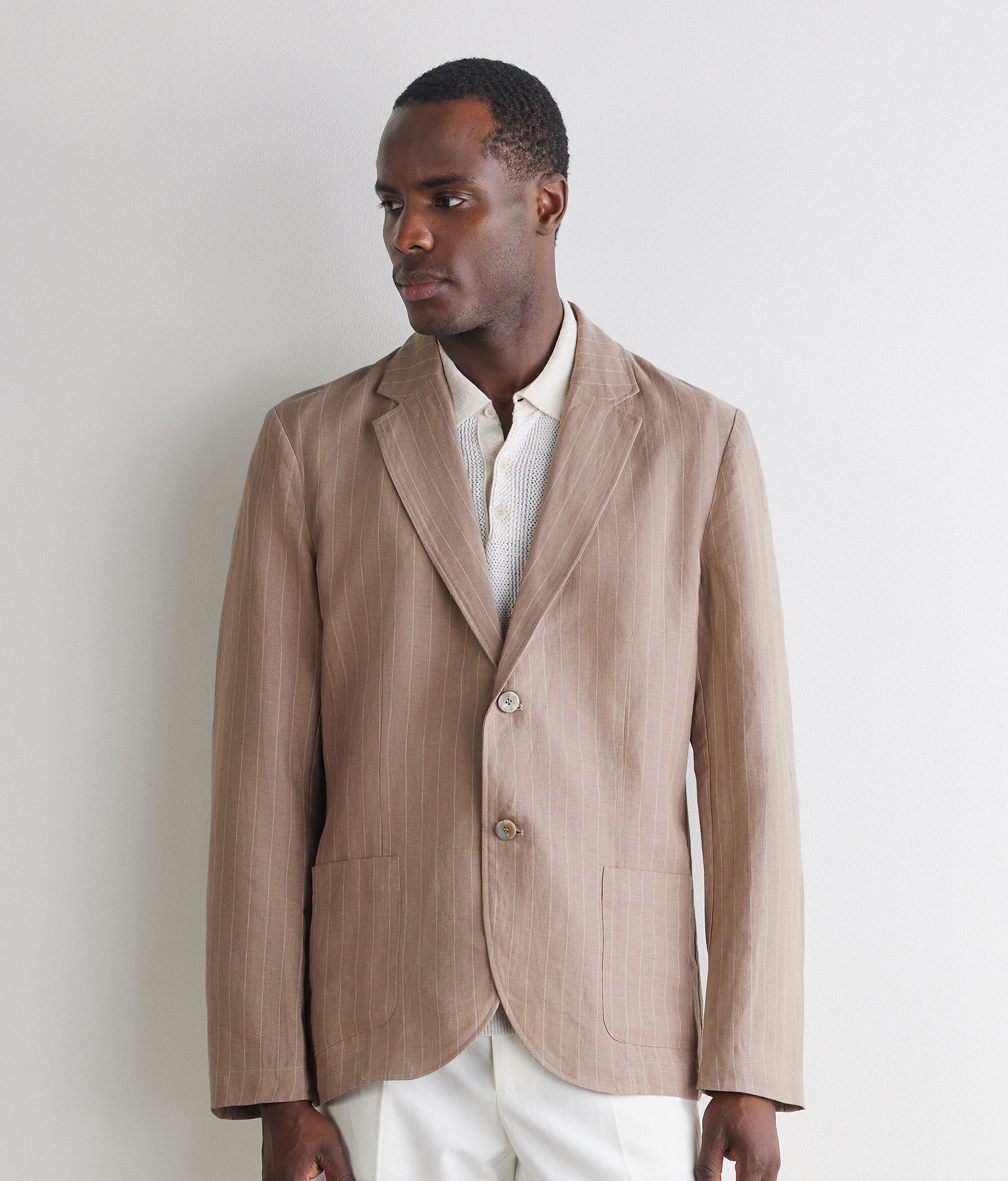Pinstriped linen jacket | Falconeri