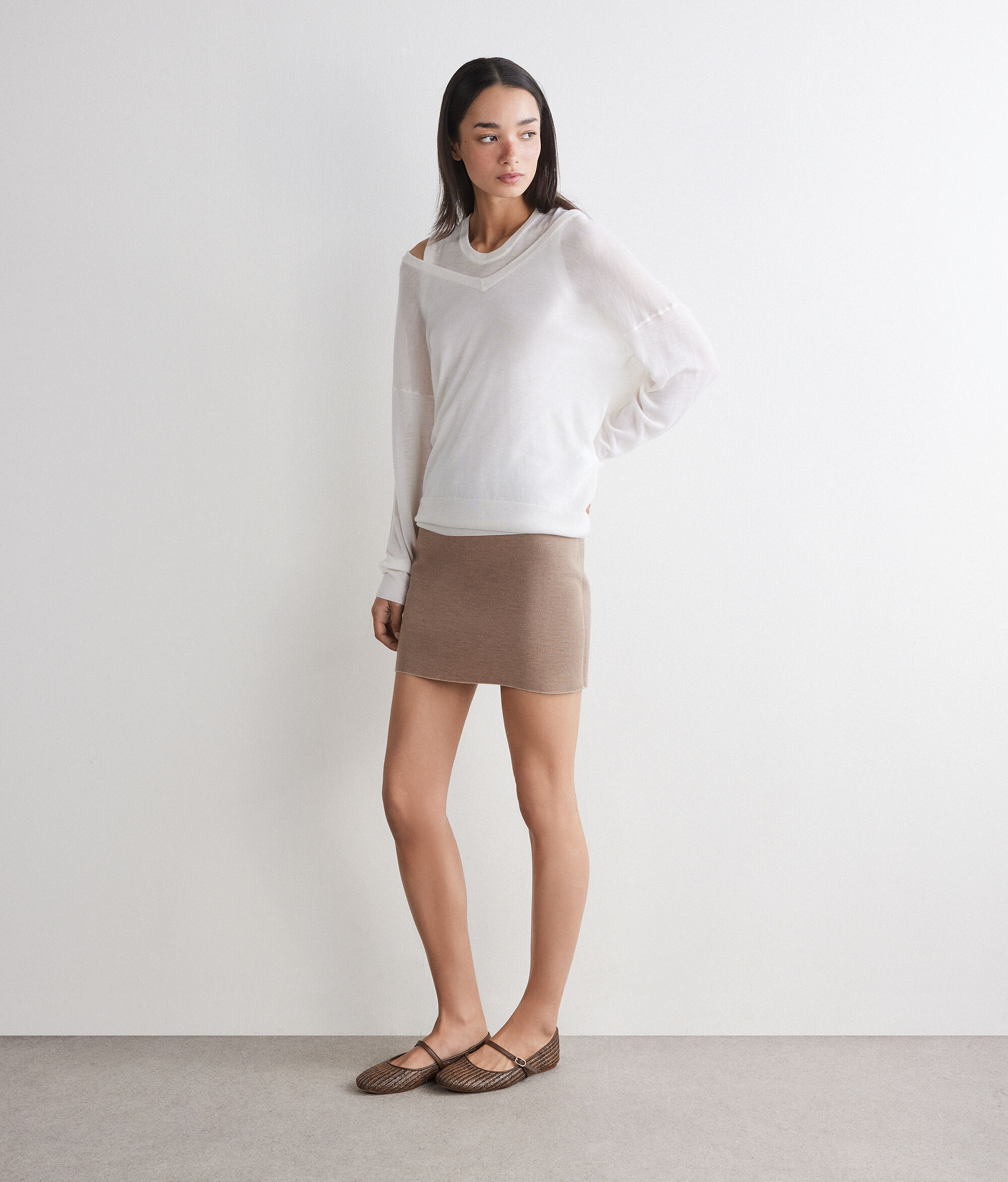 Reversible skirt in Ultrafine Cashmere