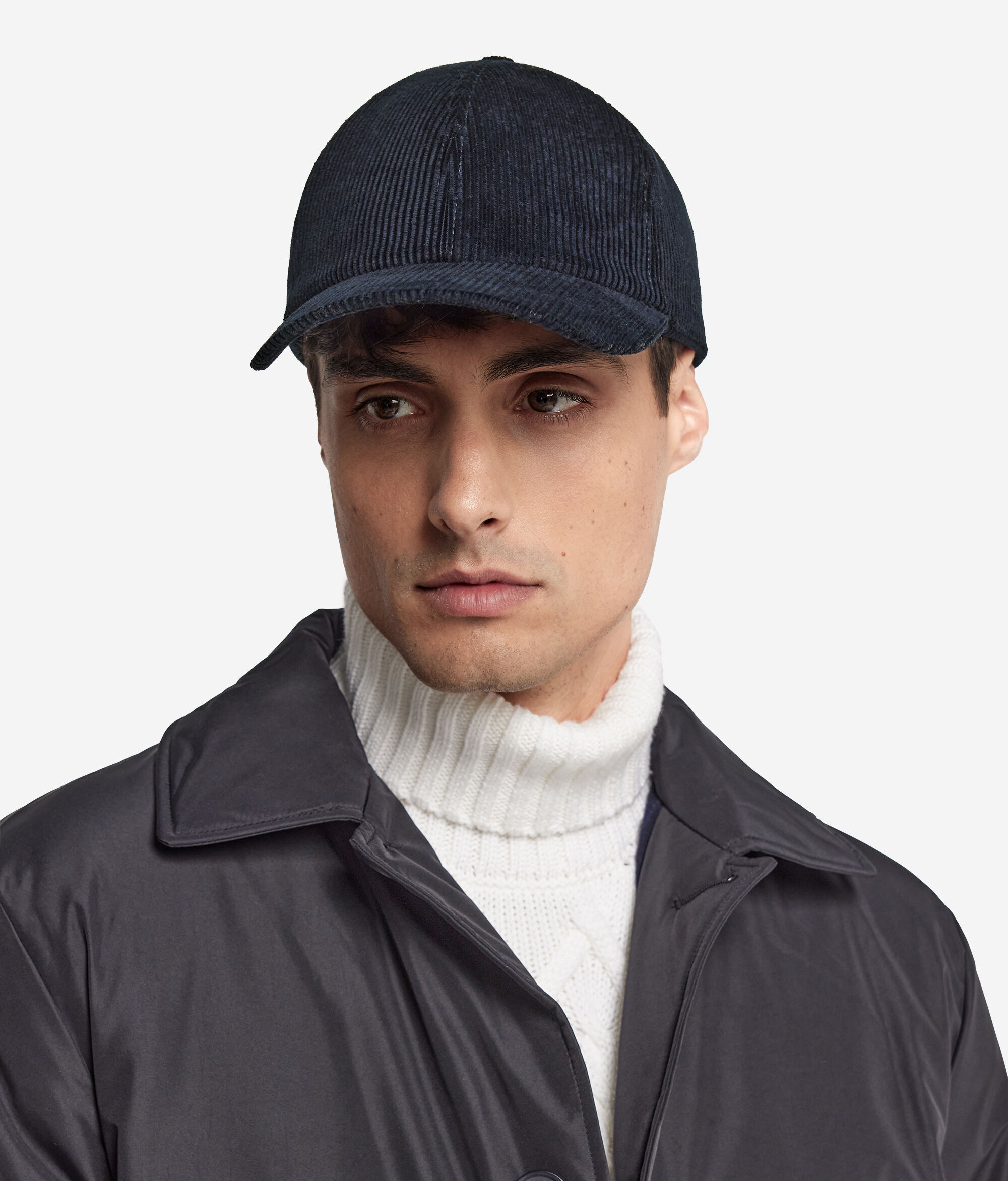 Cotton Velvet Baseball Cap with Cashmere Lining