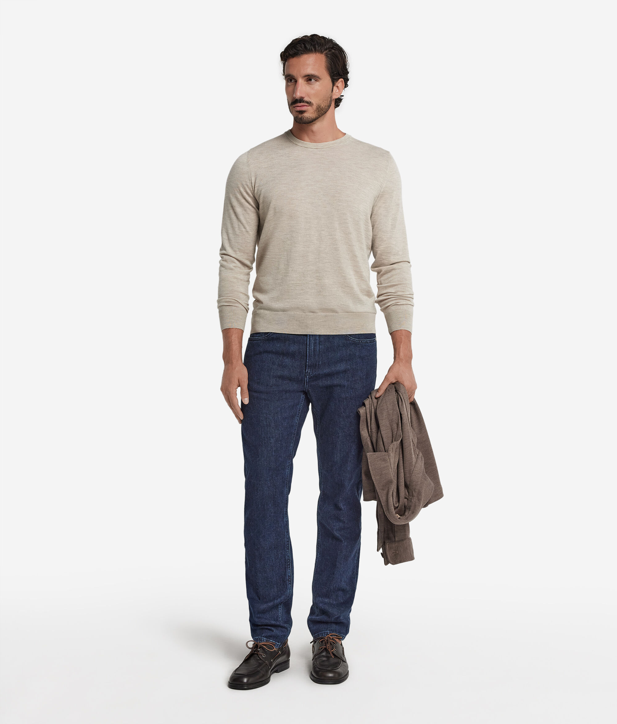 Pull homme en cachemire ultra-fin à col rond