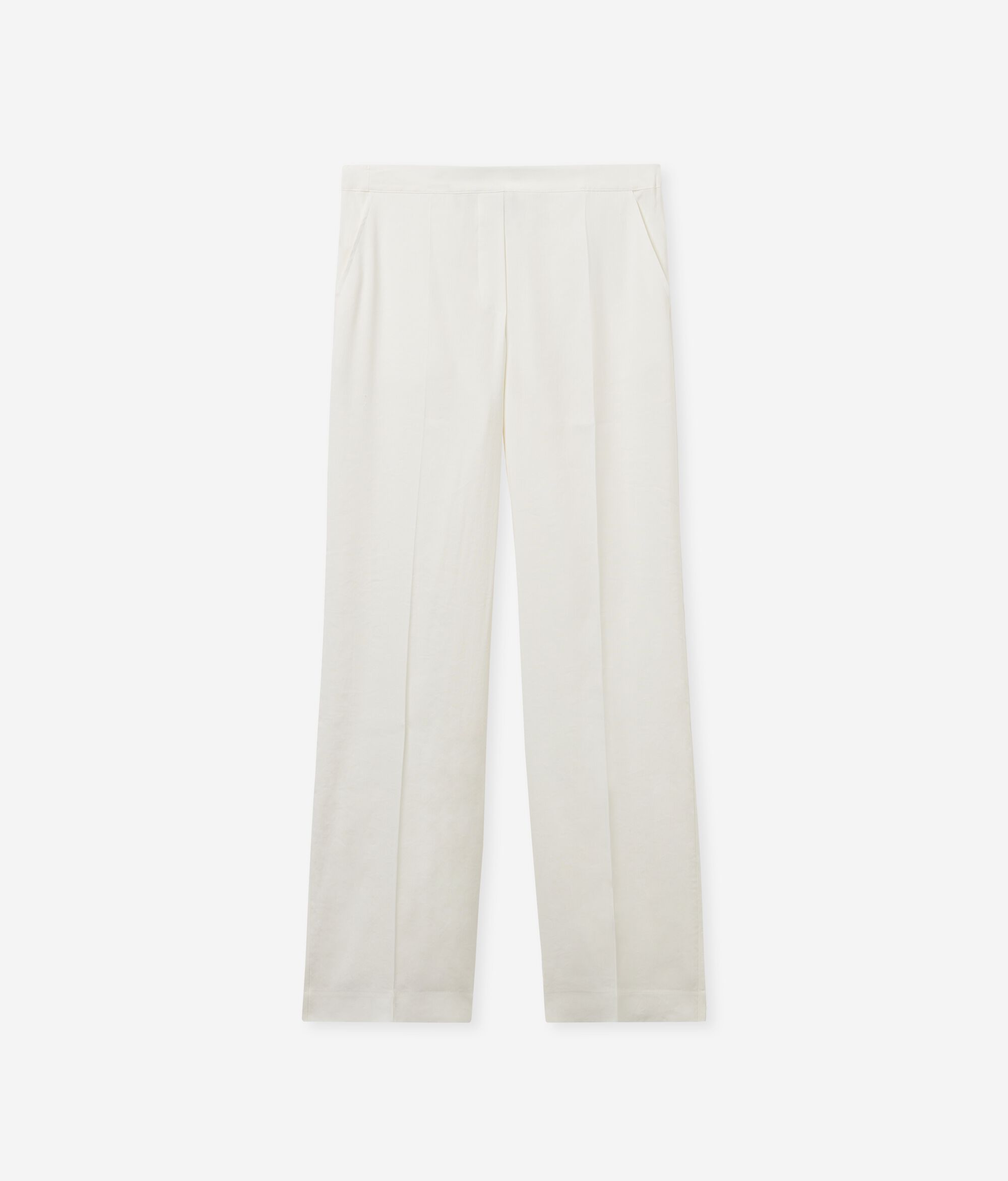 Linen Viscose Wide-Leg Trousers