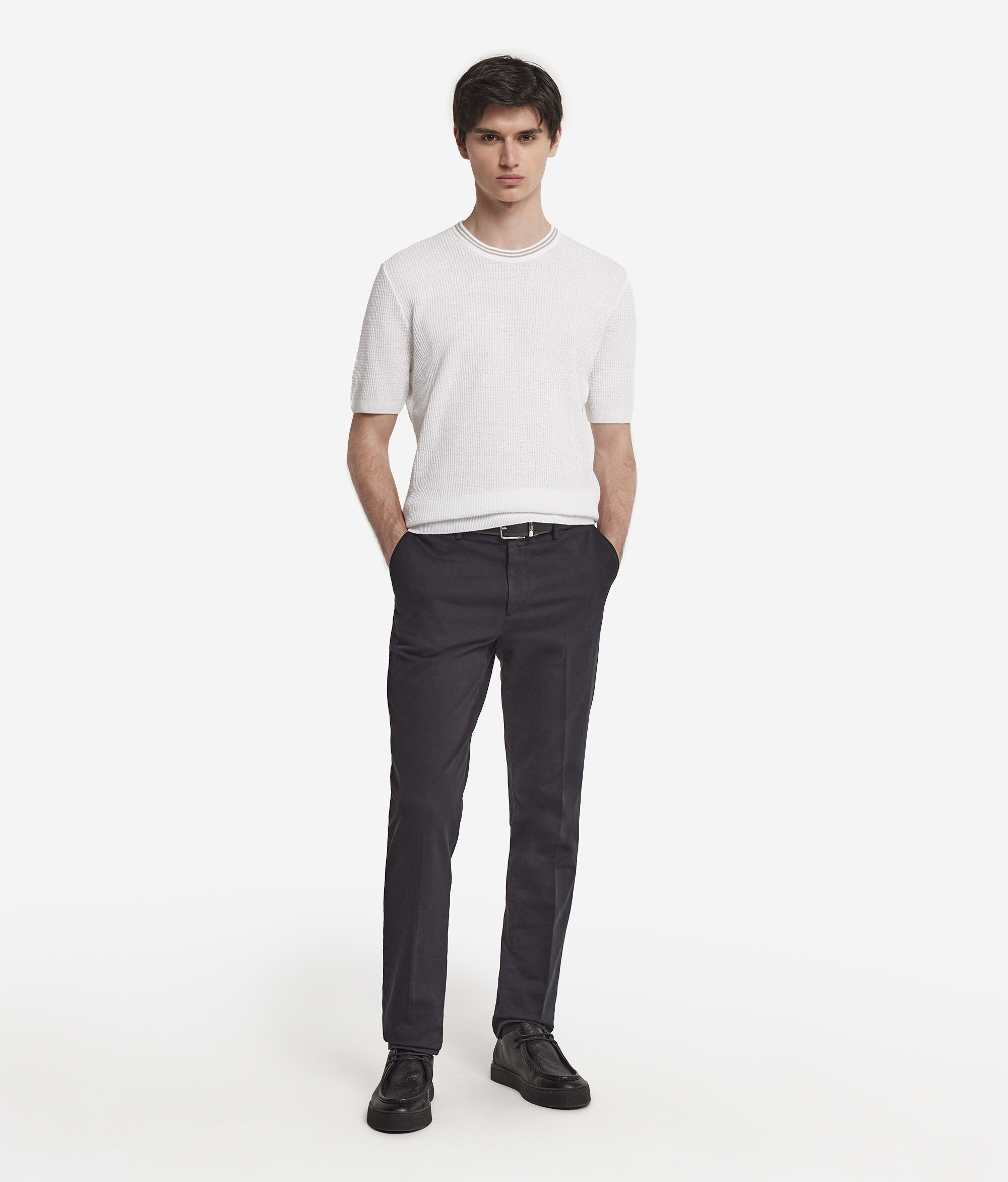 Polo en maille gaufrée