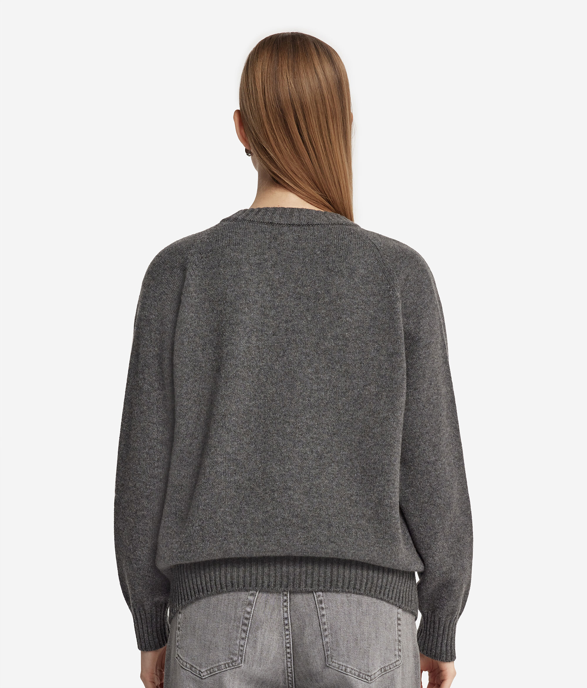 Ultrasoft Cashmere Reglan Omuz Detaylı V Yaka Kazak
