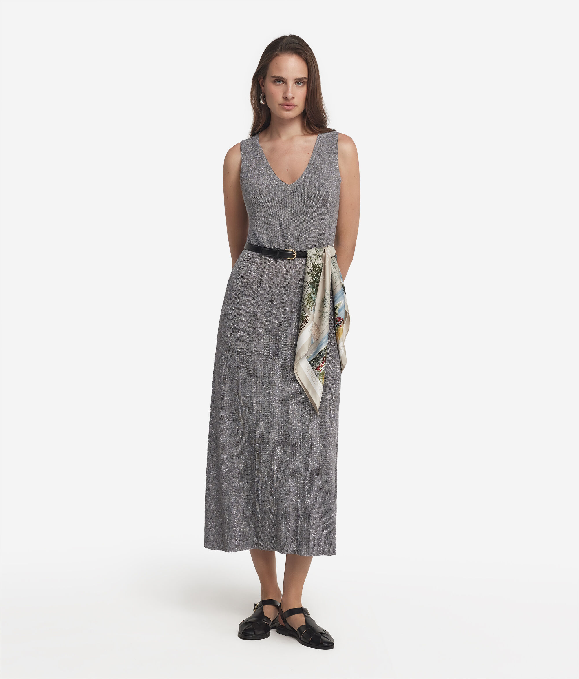 Lamé Ribbed Dress