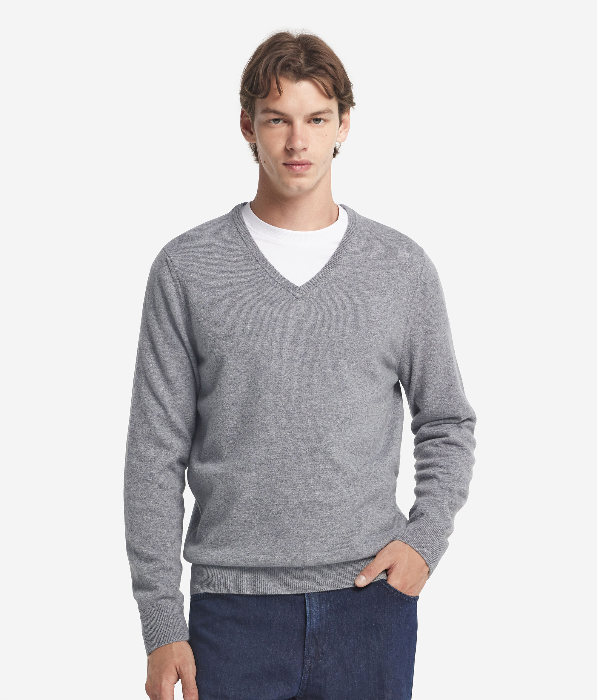 Pullover mit V-Ausschnitt aus Kaschmir Ultrasoft