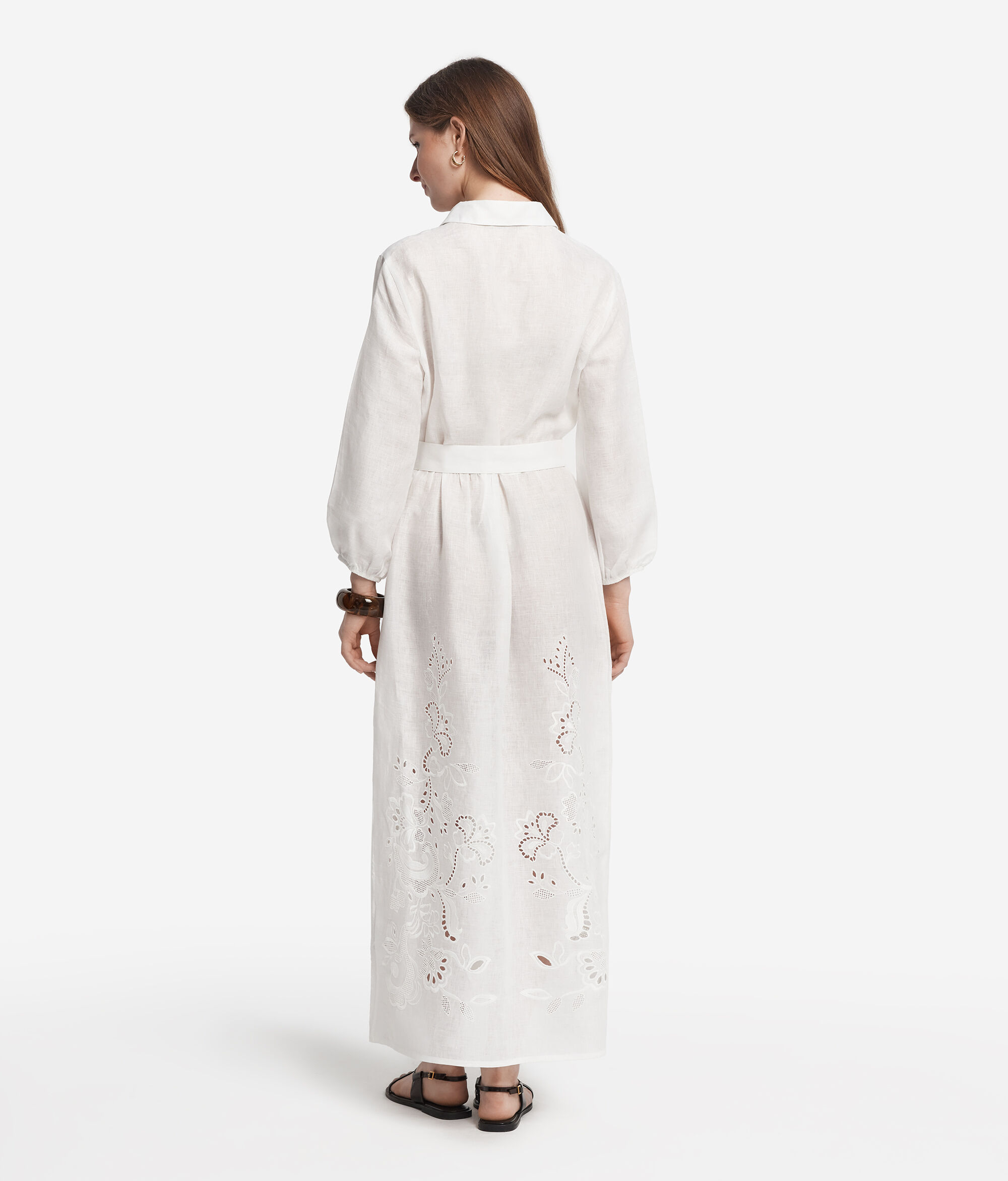 Embroidered linen dress