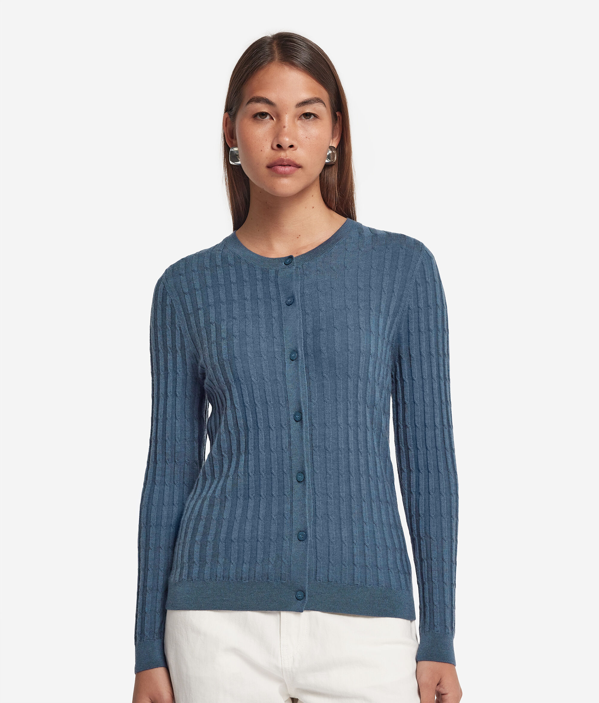 Cardigan torsadé en cachemire ultra-fin