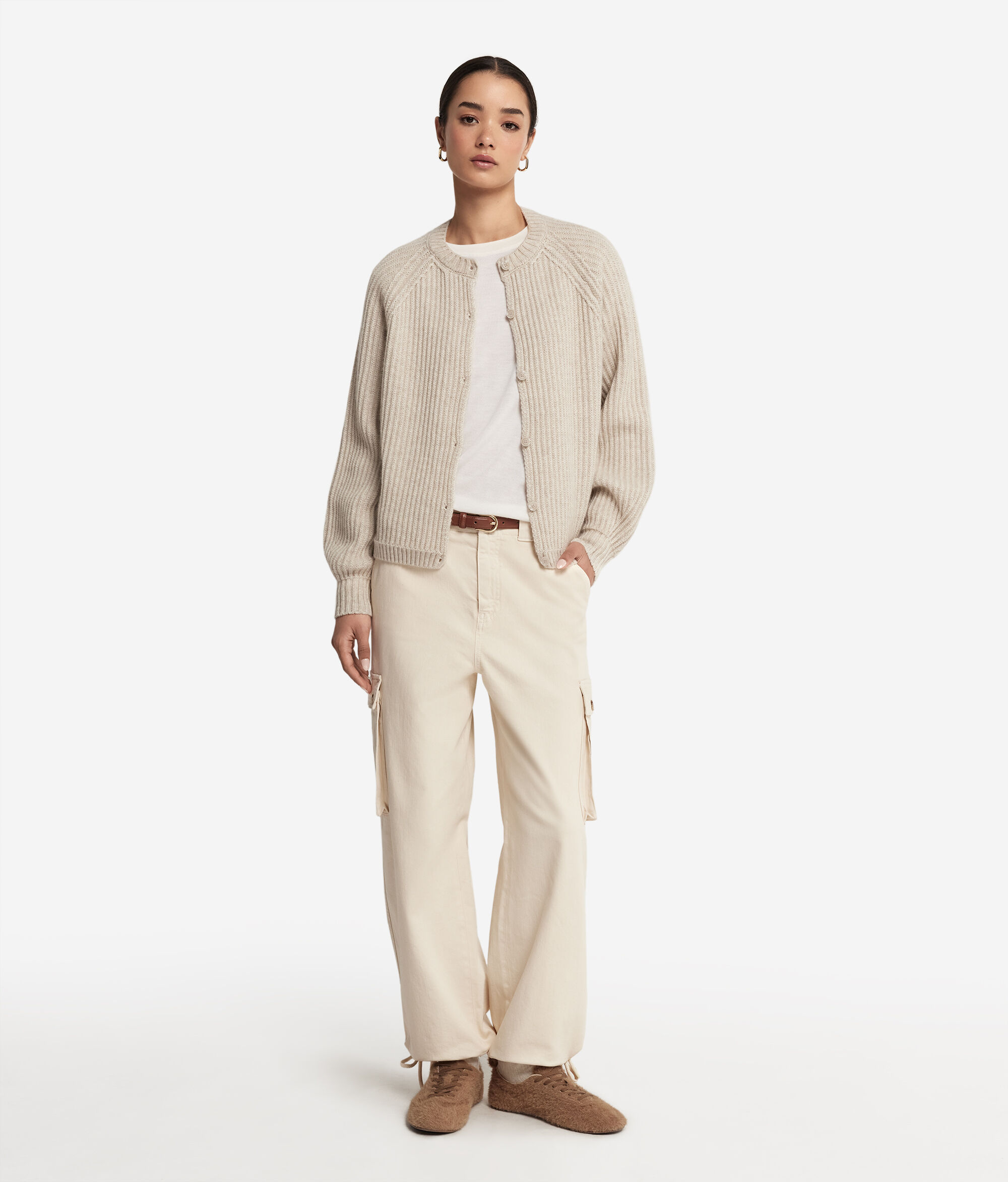 Ζακέτα από Ultrasoft Cashmere με Πλέξη Λάστιχο