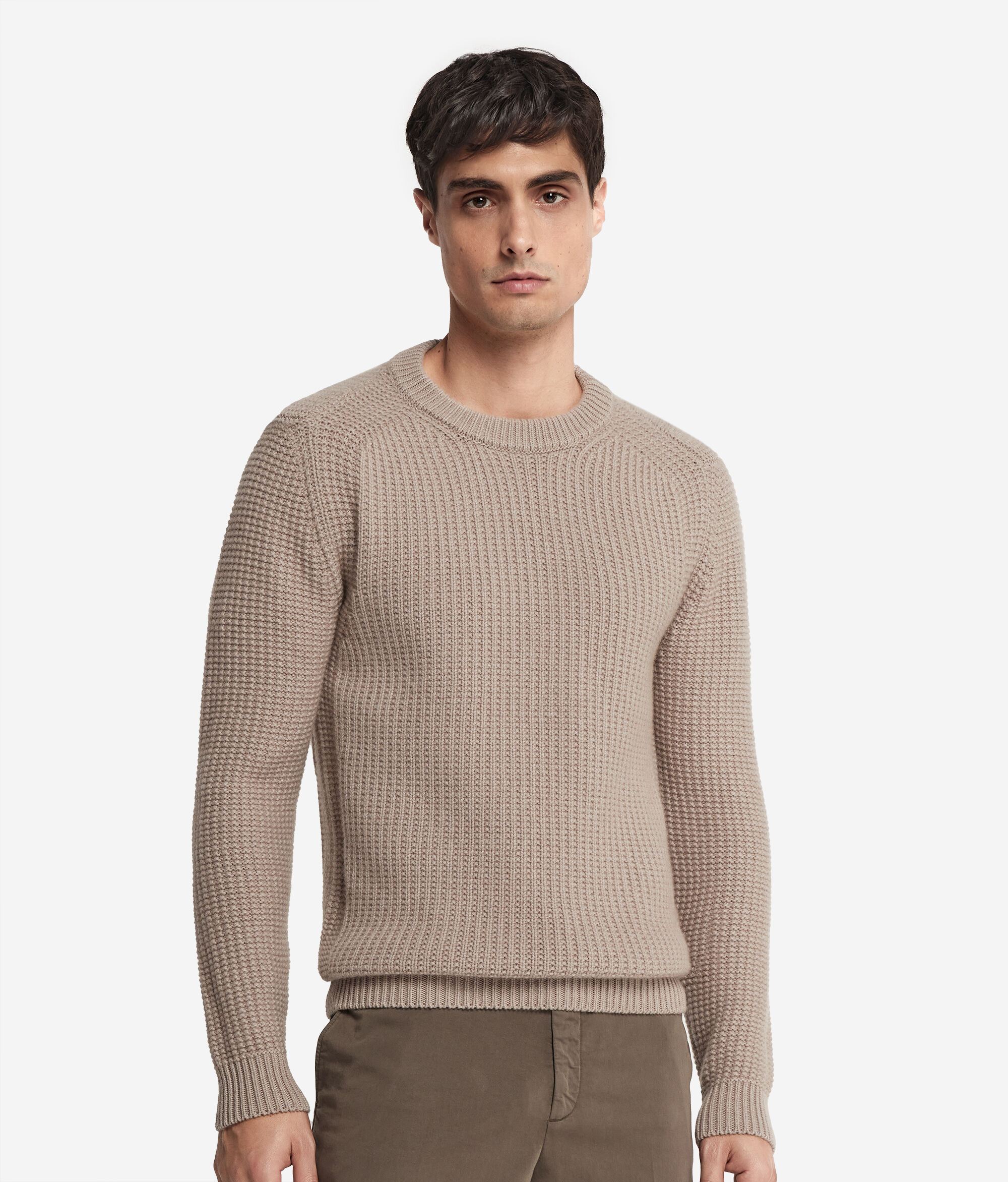 Ribbed Ultrasoft Cashmere Round-Neck Jumper
