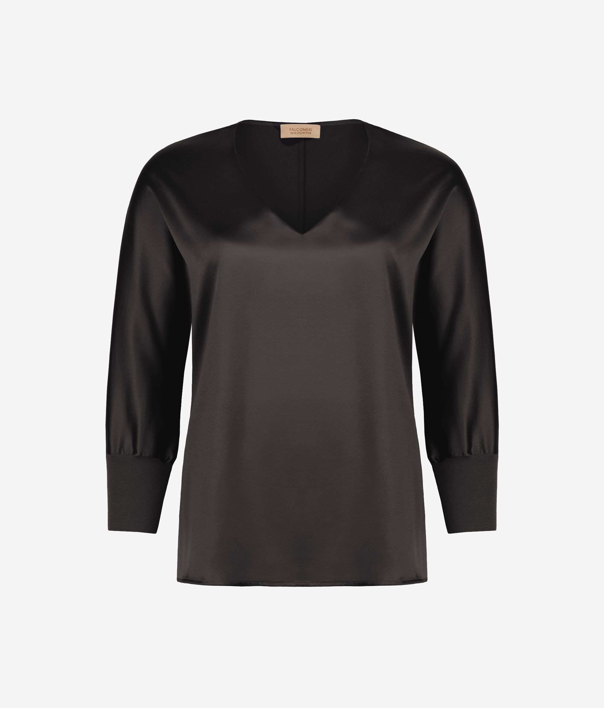 Seidenbluse mit V-Ausschnitt