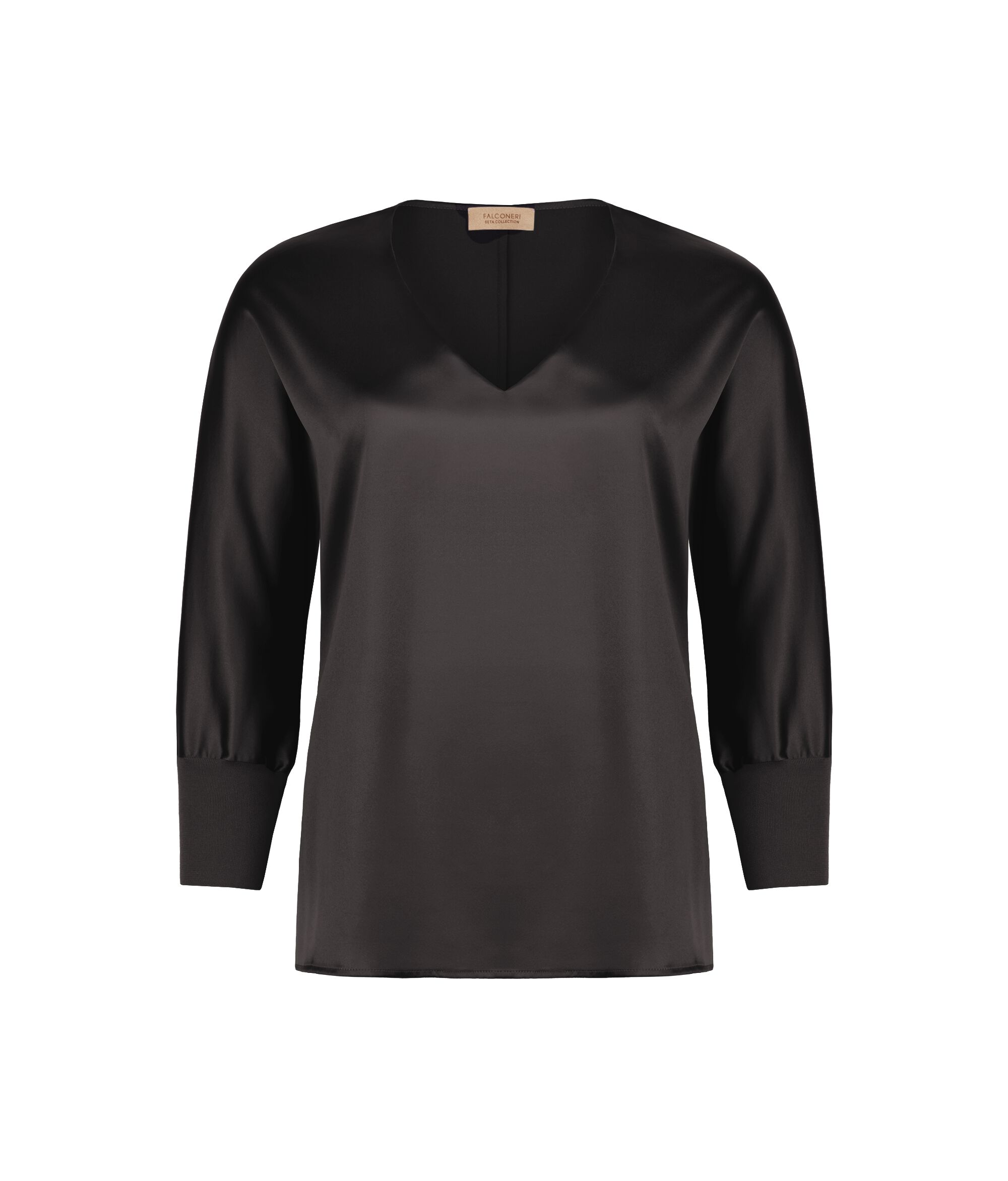 Seidenbluse mit V-Ausschnitt