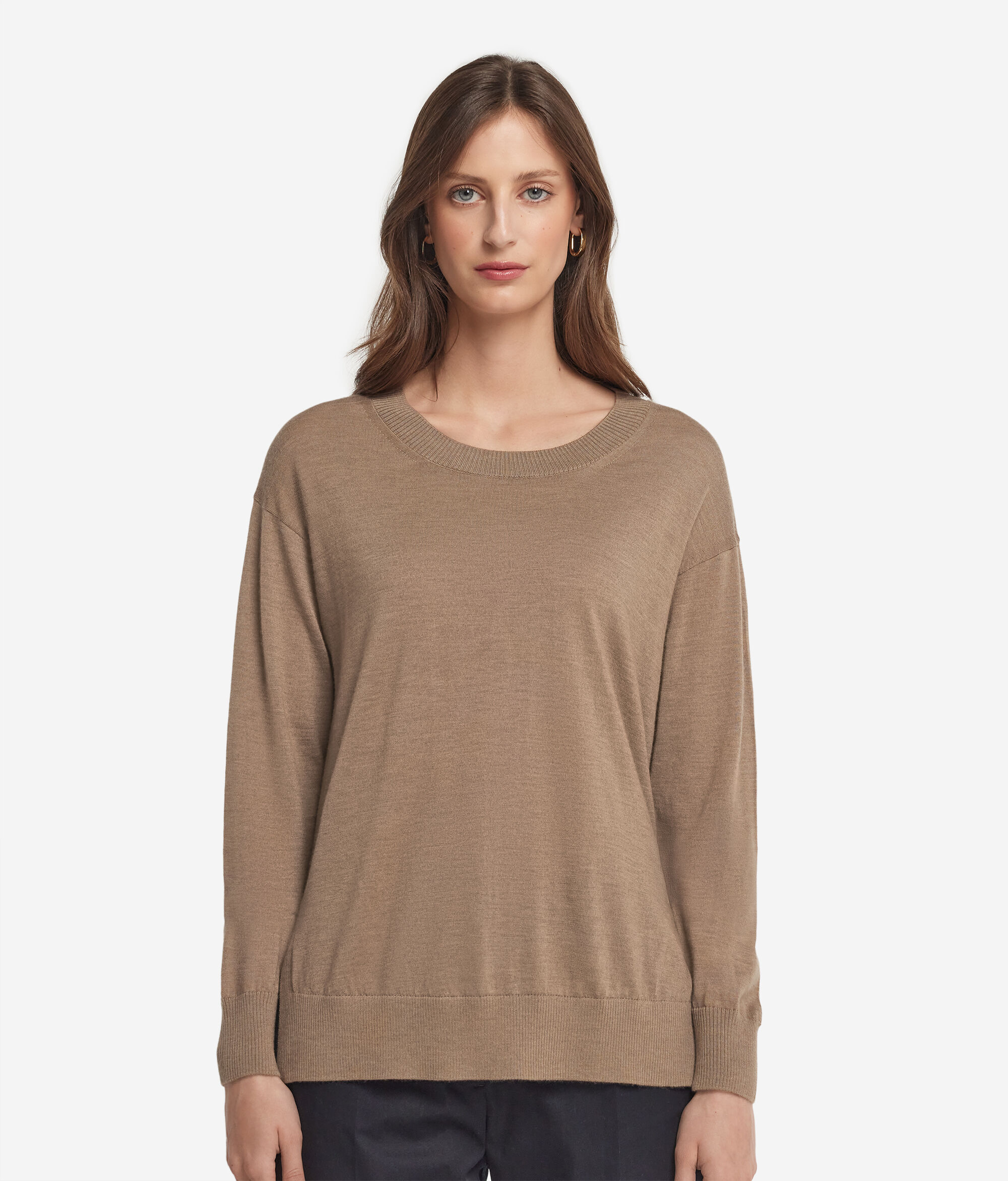 Maglia Girocollo in Cashmere con spacchi