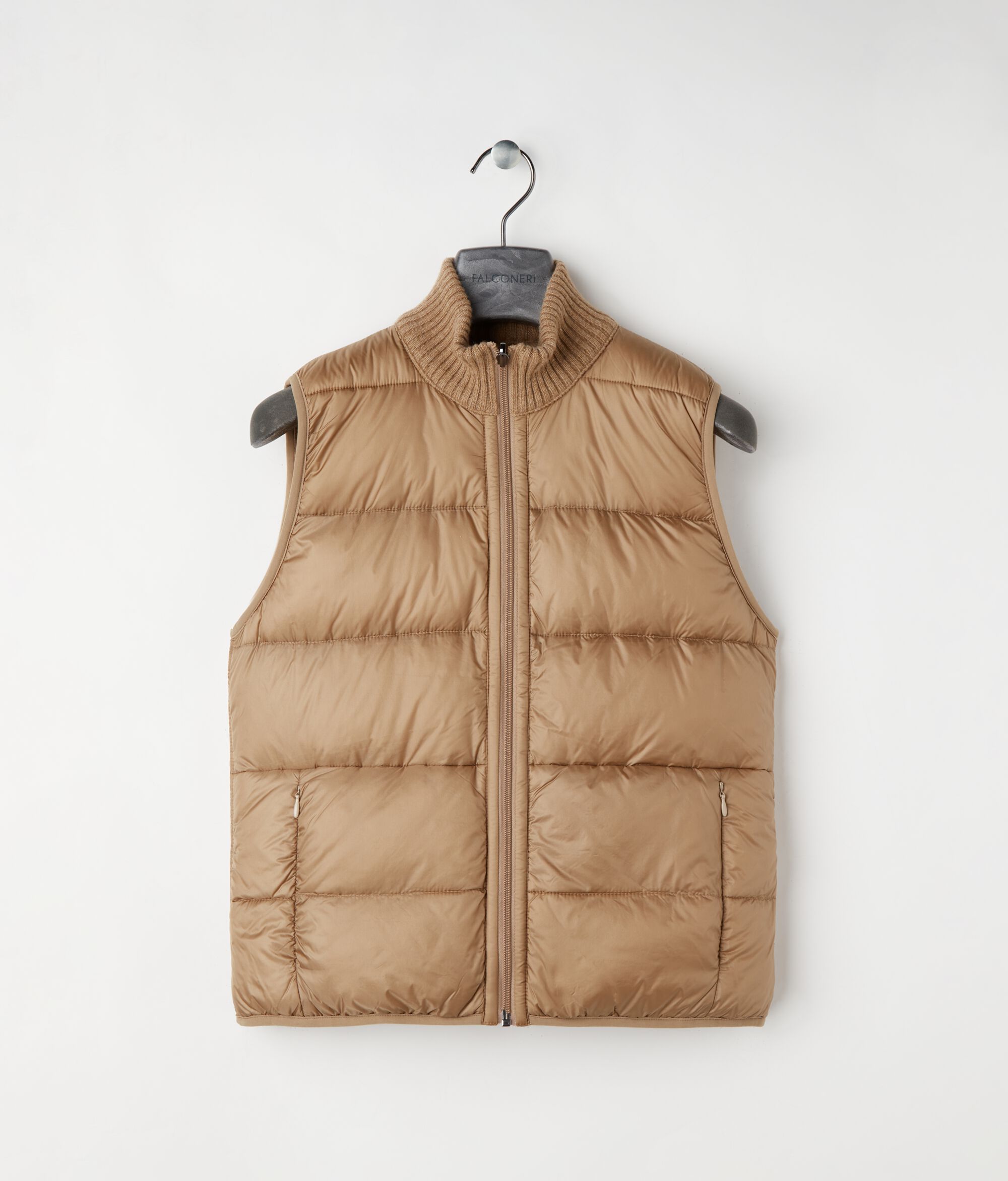 Sleeveless Reversible Cable-Knit Down Gilet