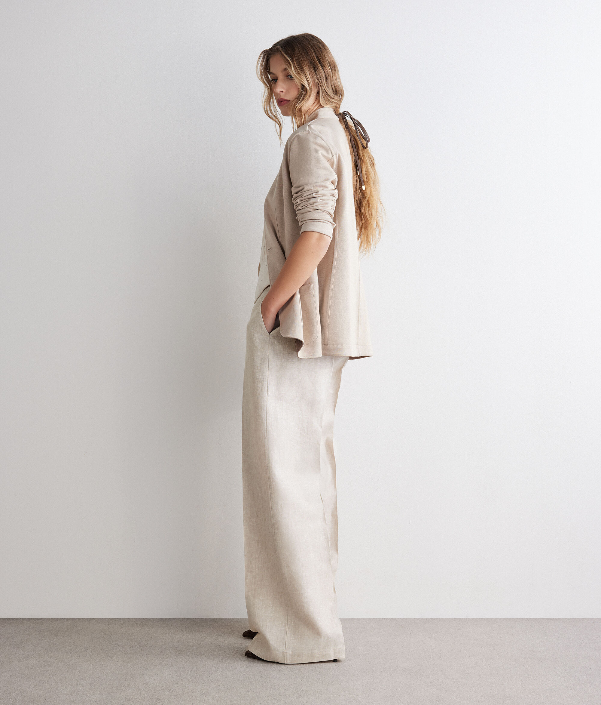 Trousers RIGHT SIDE LINEN LAMÉ