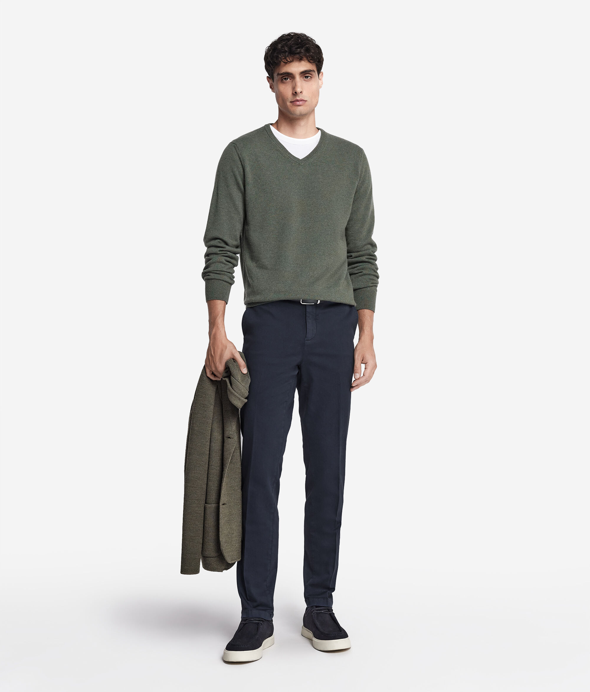 Camisola com Decote em V em Ultrasoft Cashmere